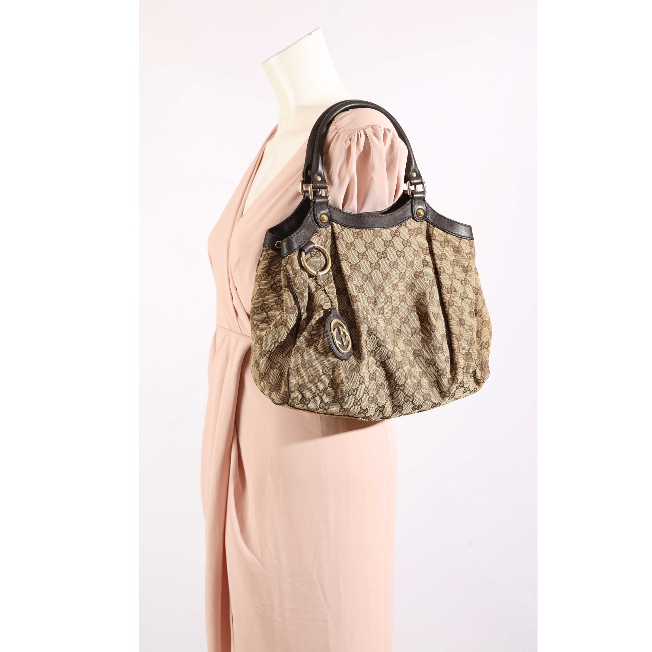 Gucci Beige GG Canvas Sukey Tote