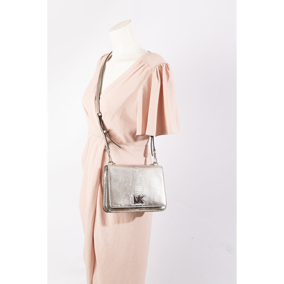 Michael Kors Sloan Editor Silver Shoulder Bag
