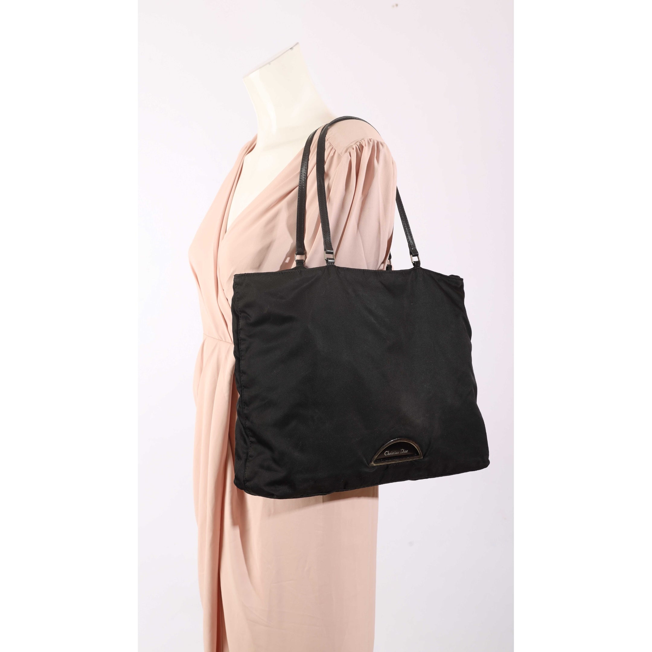 Christian Dior Vintage Black Zip Tote