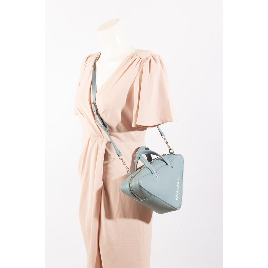 Balenciaga Blue Duffle Triangle Crossbody Bag