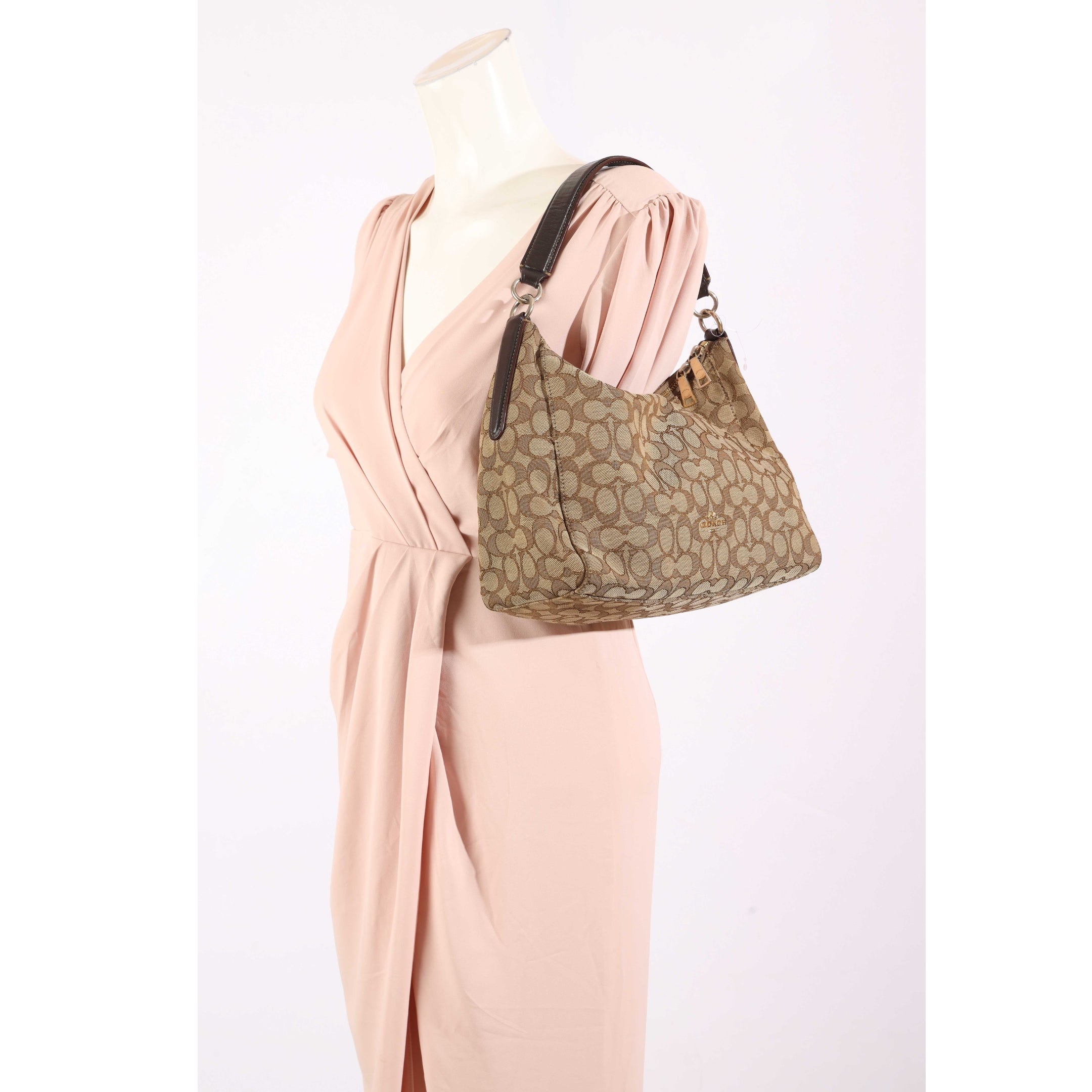 Coach Celeste Beige Canvas Hobo Bag