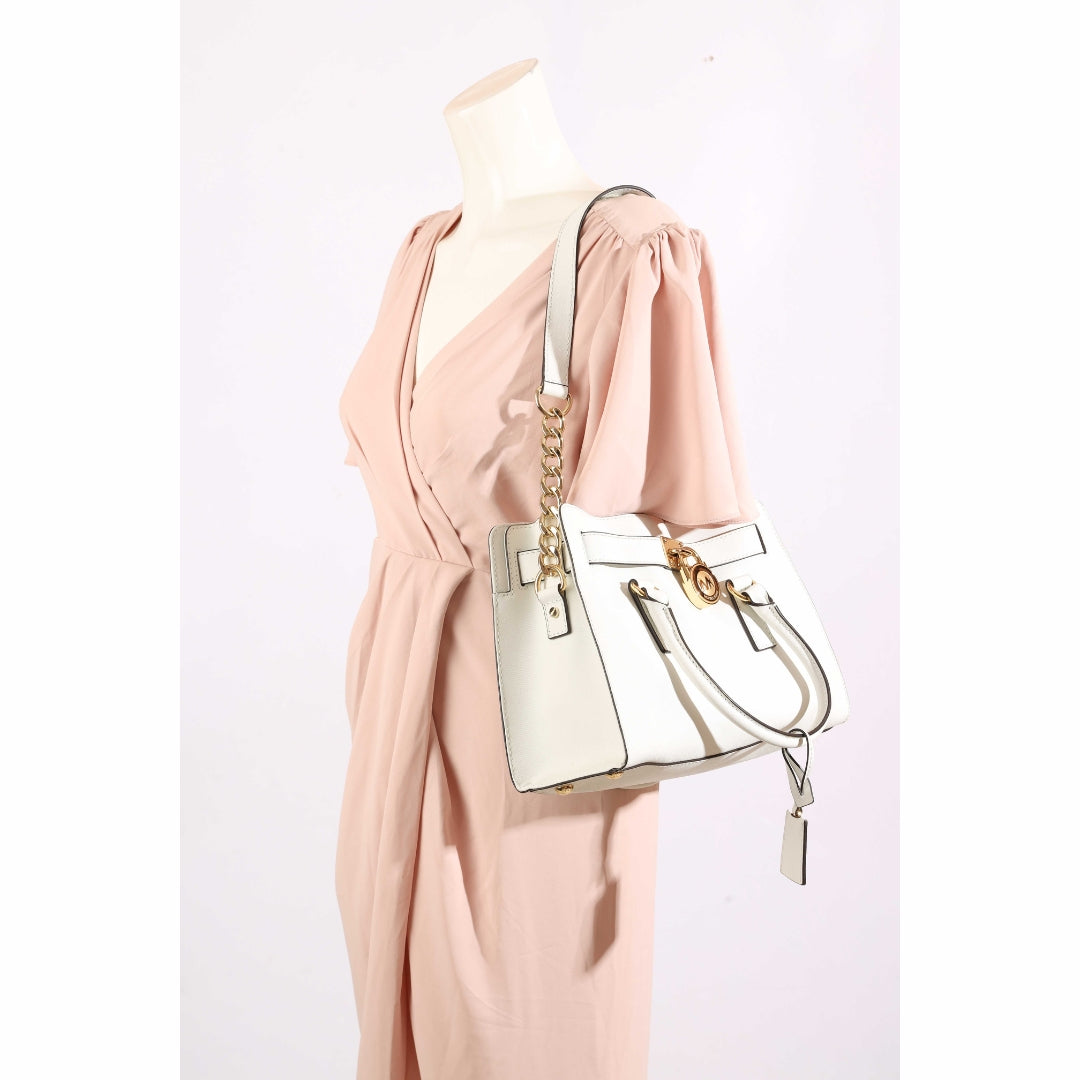 Michael Kors White Hamilton East West Tote