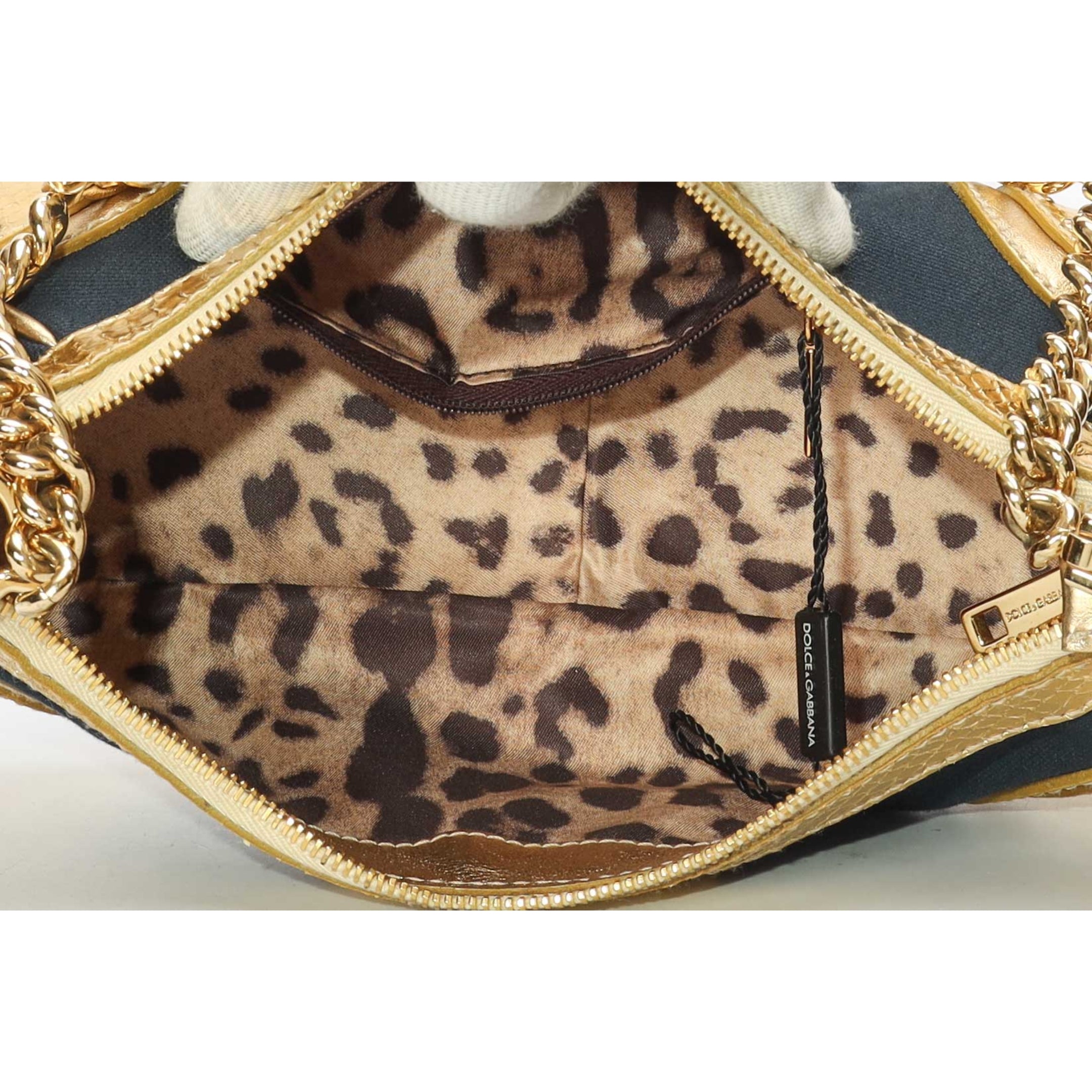 Dolce and Gabbana Black Gold Shoulder Bag