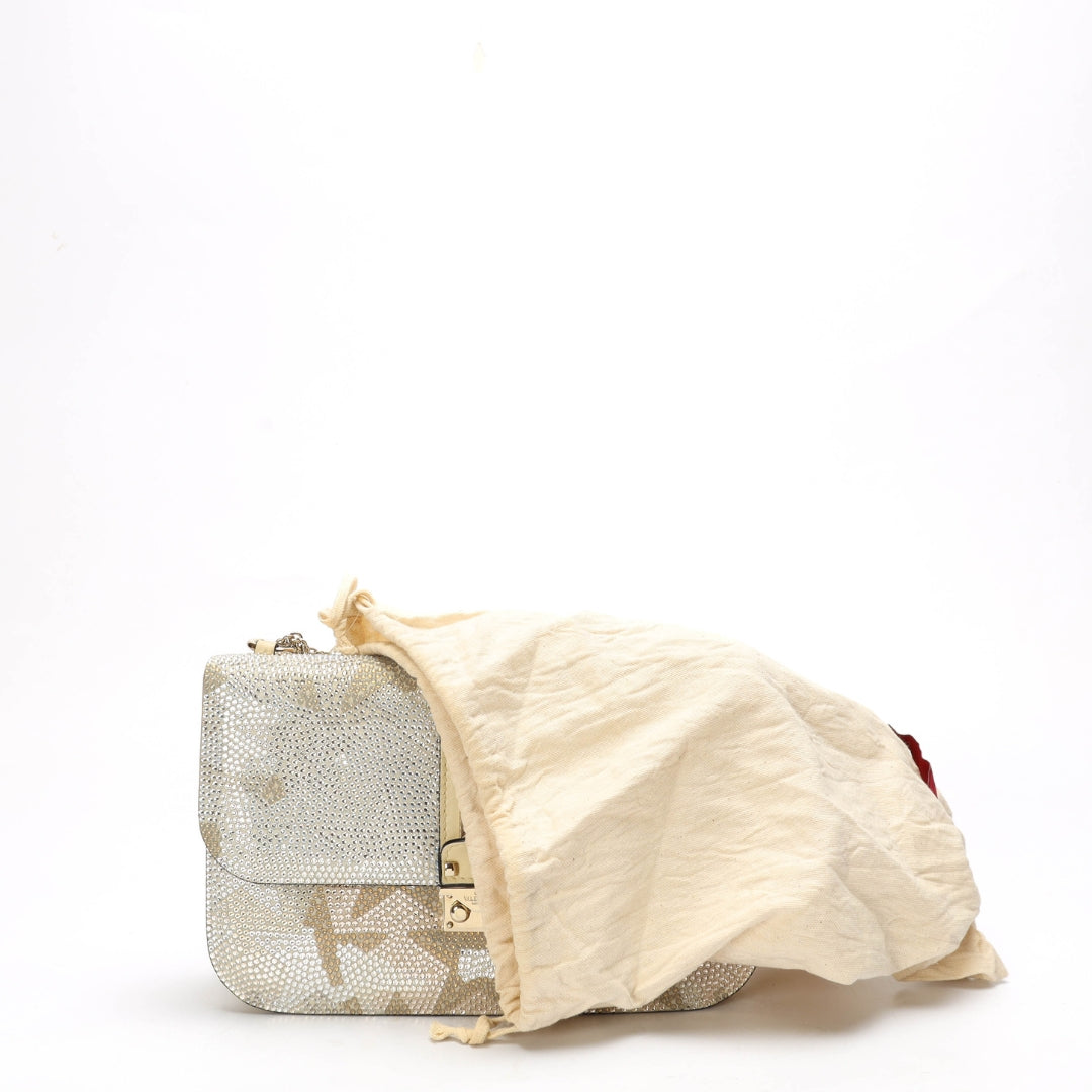 Valentino Embelished Glam Lock Rockstud Flap Bag