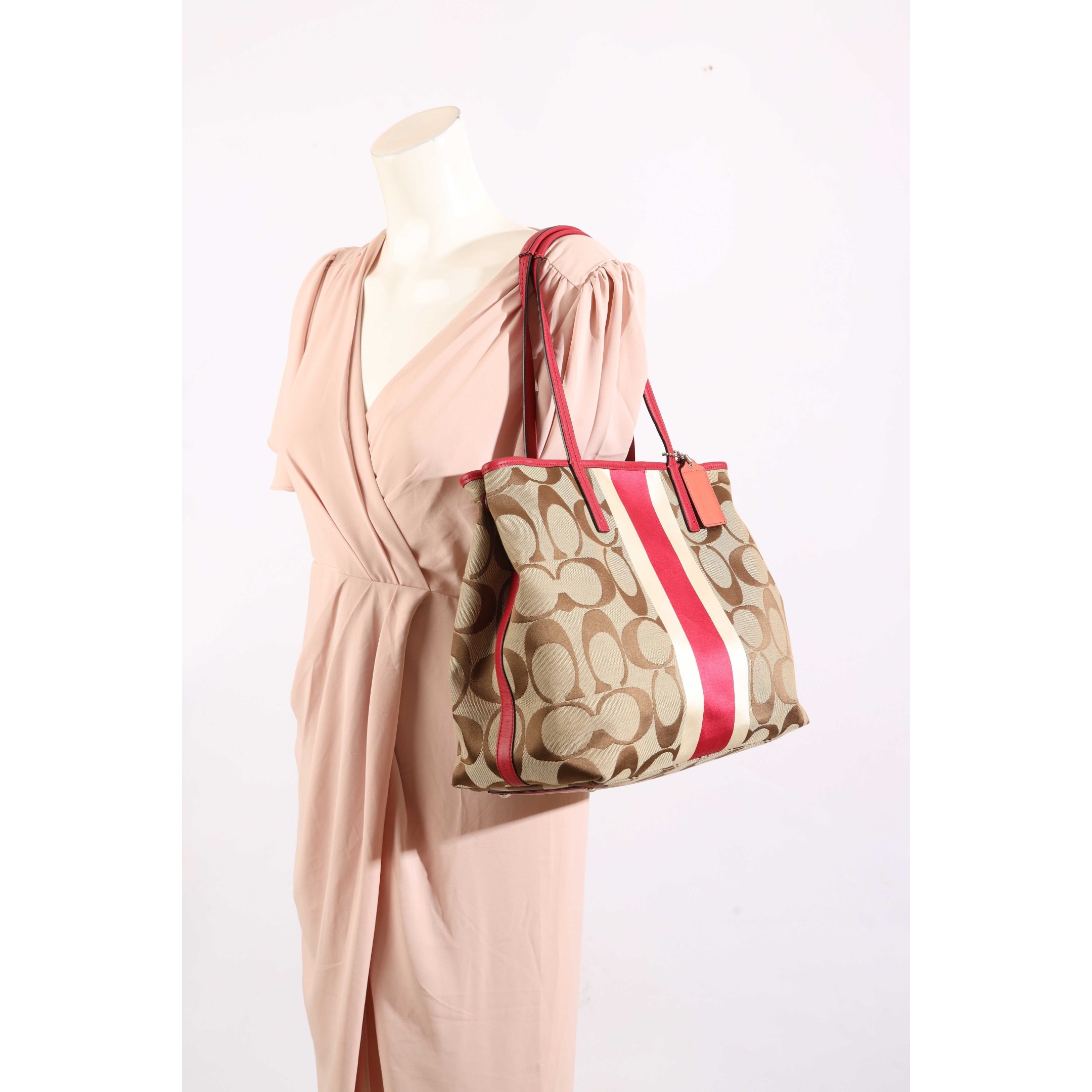 Coach Hamptons Signature Stripe Tote