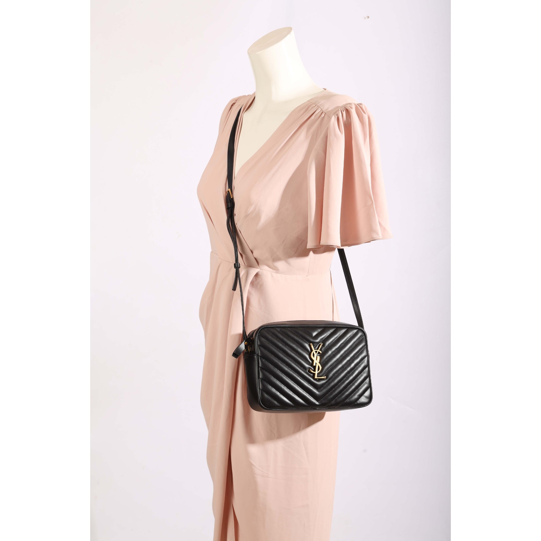 Saint Laurent Black Lou Quilted CrossBody Bag