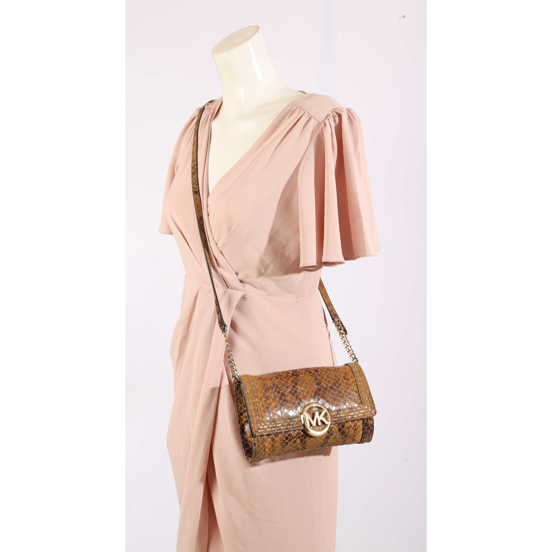 Michael Kors Fulton Python Embossed Crossbody Bag