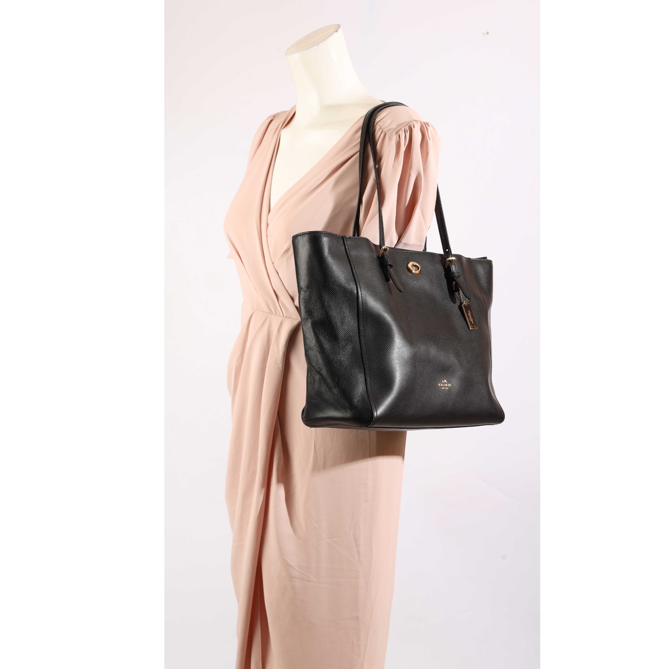 Coach Black Turnlock Tote