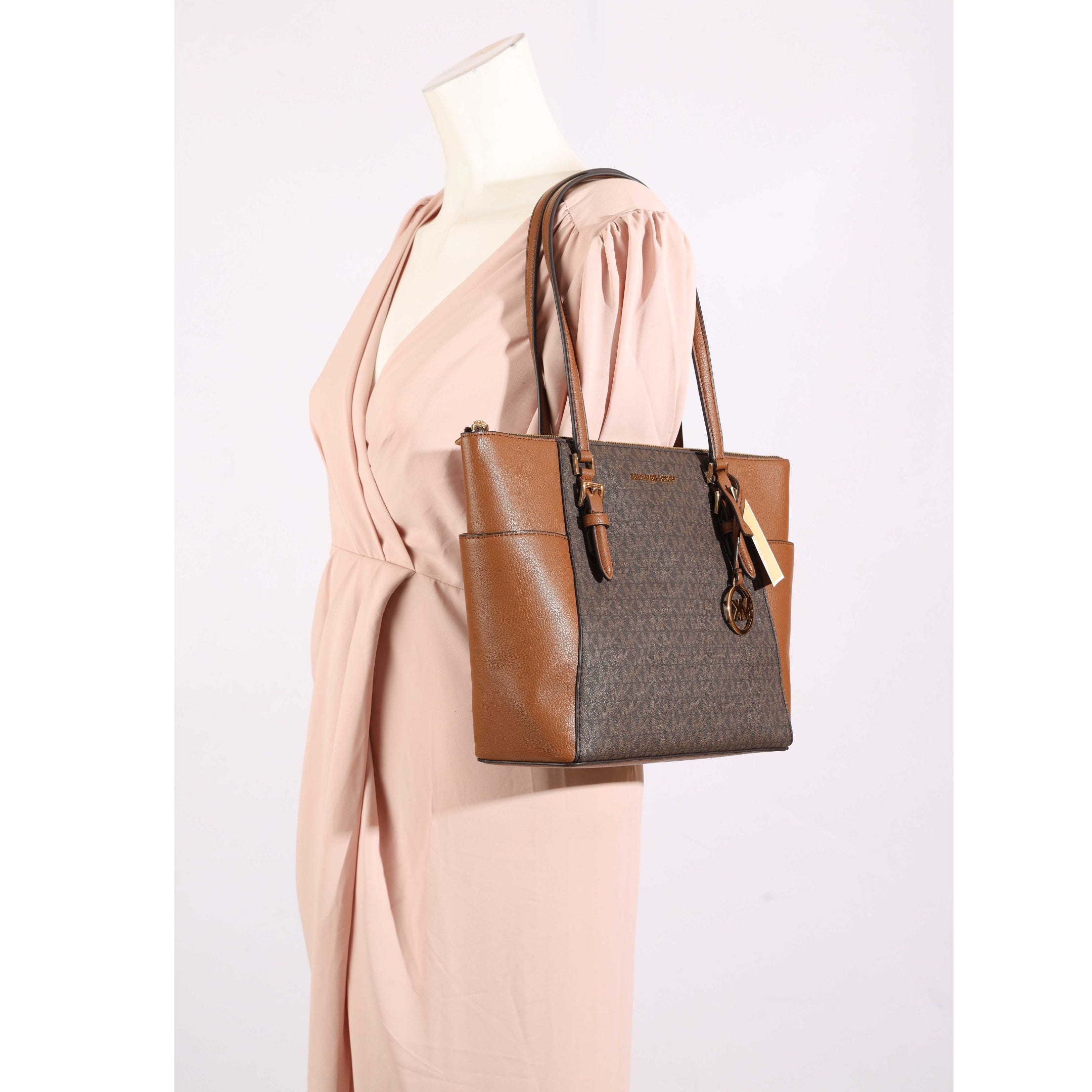 Michael Kors Charlotte Logo Brown Tote Bag