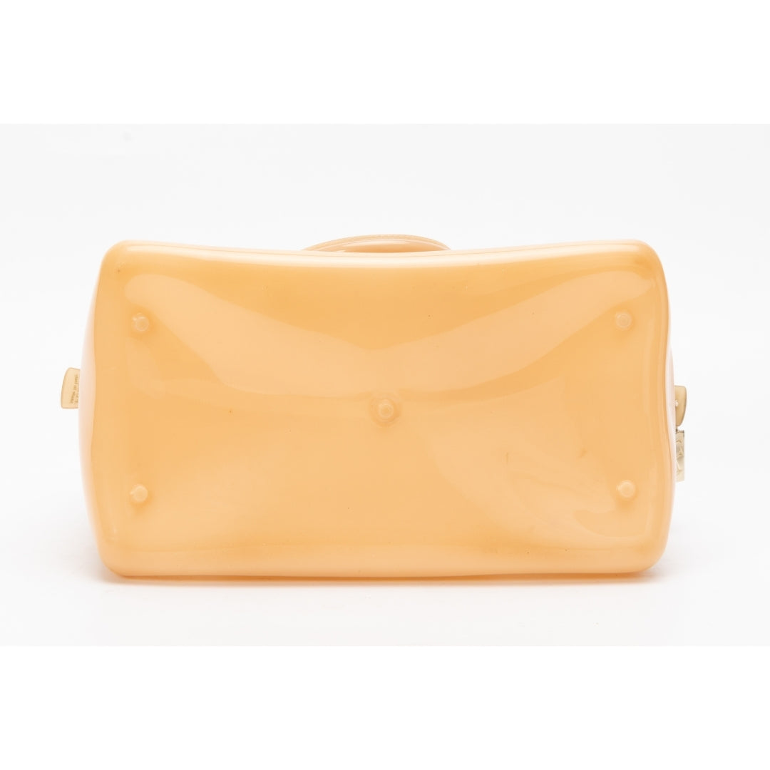 Furla Peach Glossy Rubber Candy Satchel