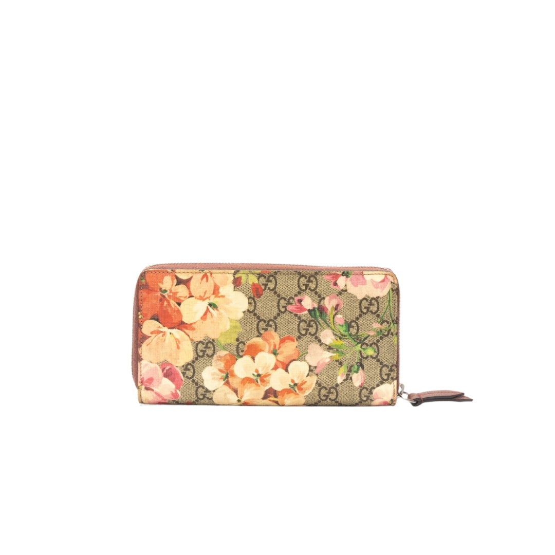 Gucci GG Blooms Supreme Zip Around Wallet