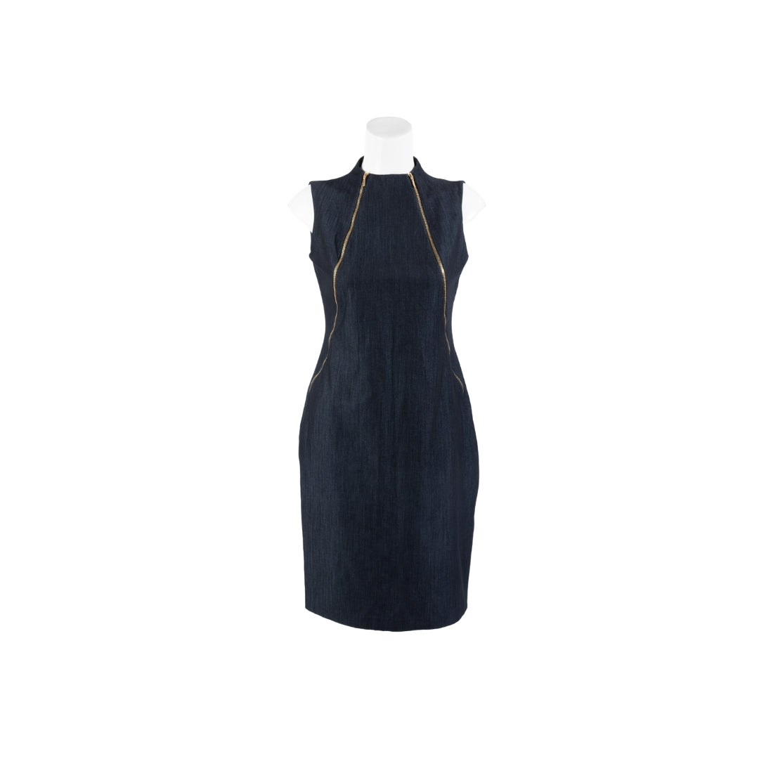 Calvin Klein High Neck Zipper Sheath Dress