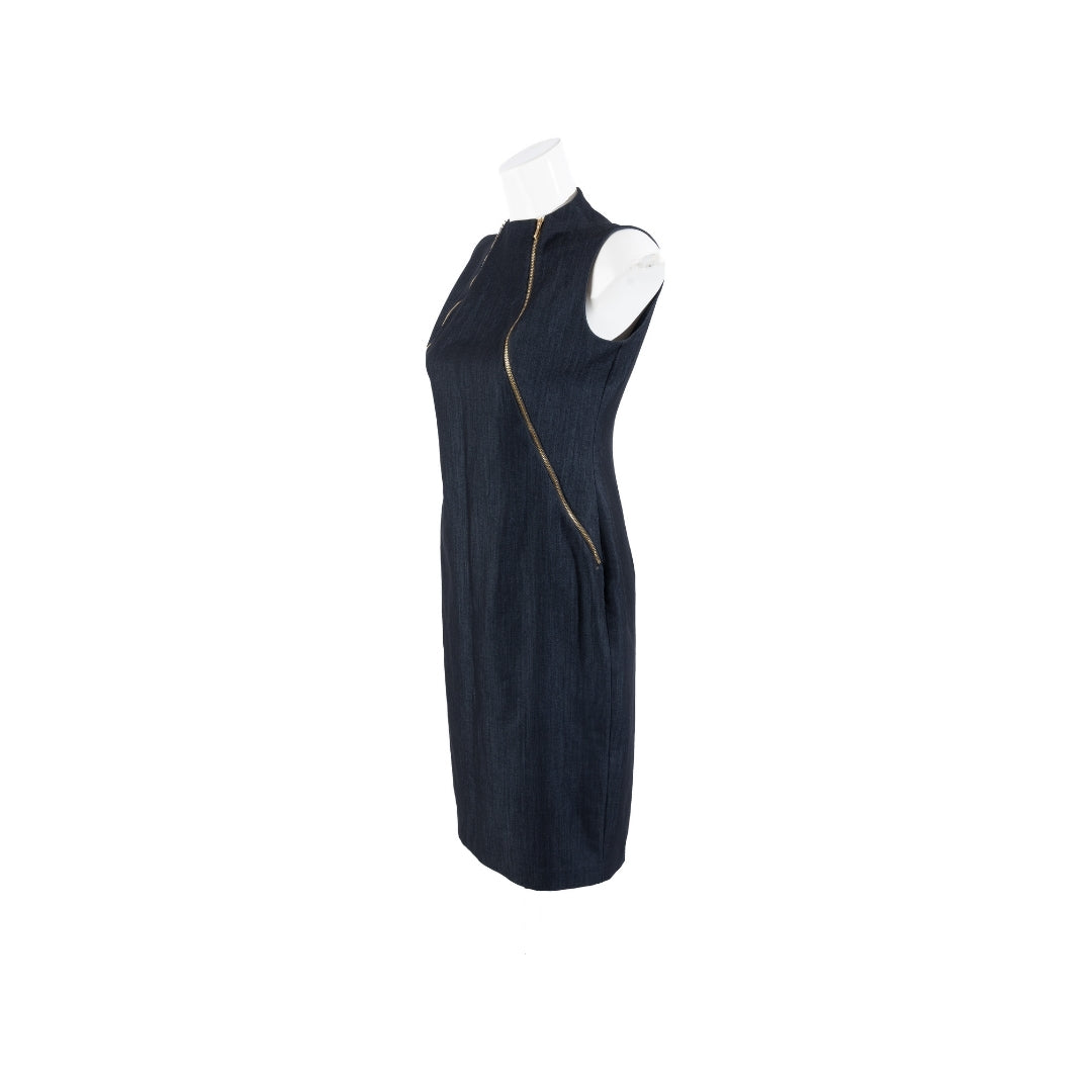 Calvin Klein High Neck Zipper Sheath Dress