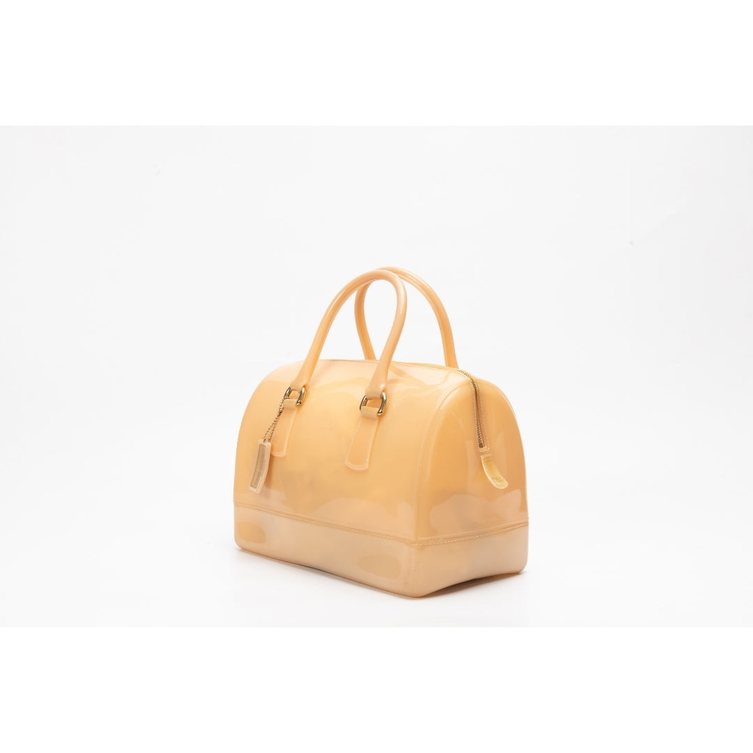 Furla Peach Glossy Rubber Candy Satchel