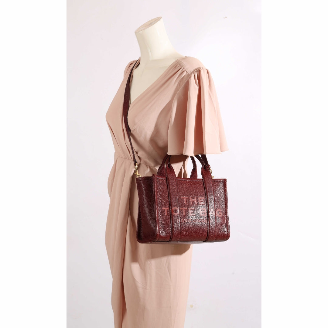 Marc Jacobs Maroon The Leather Small Tote