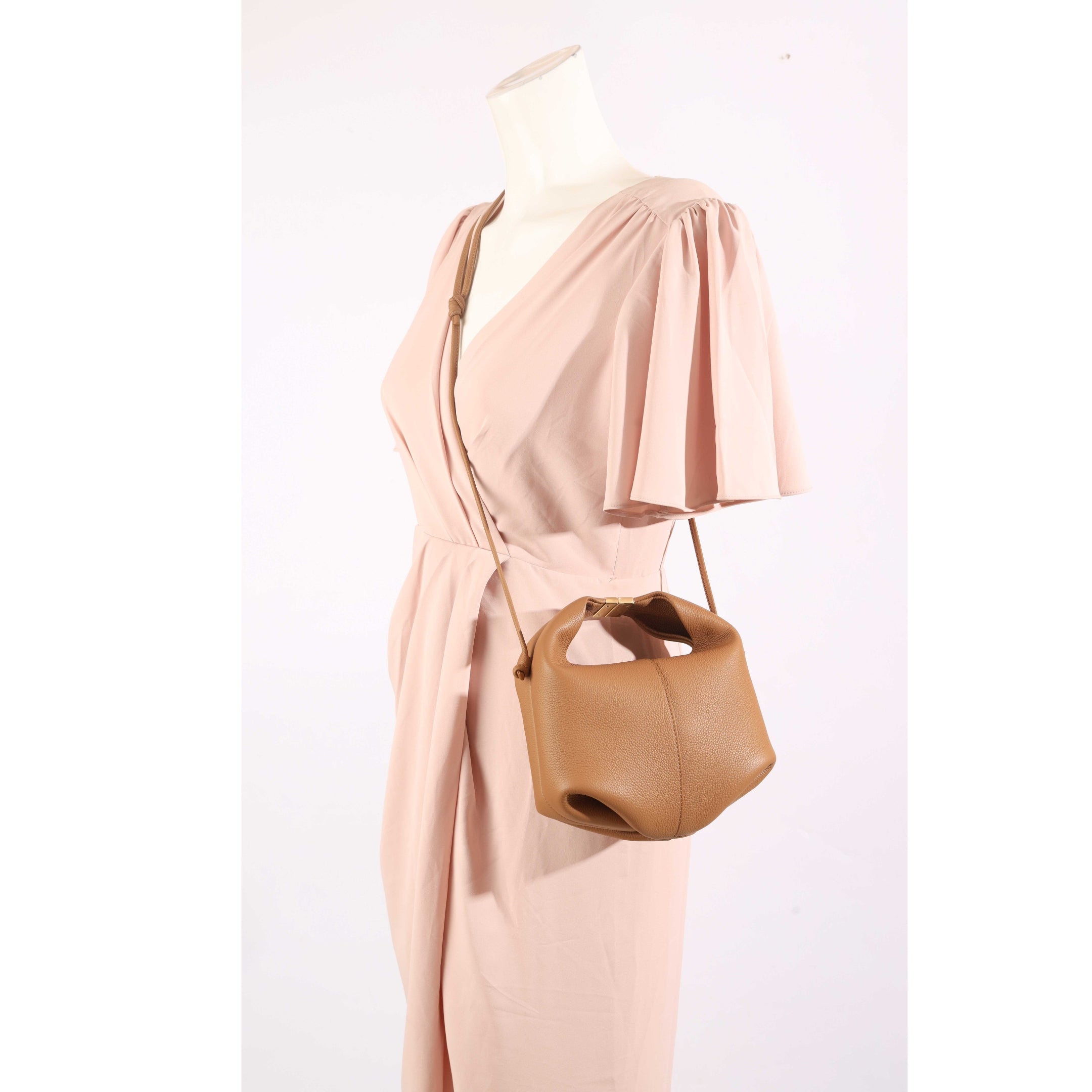 Polene Beri Textured Camel Crossbody Bag