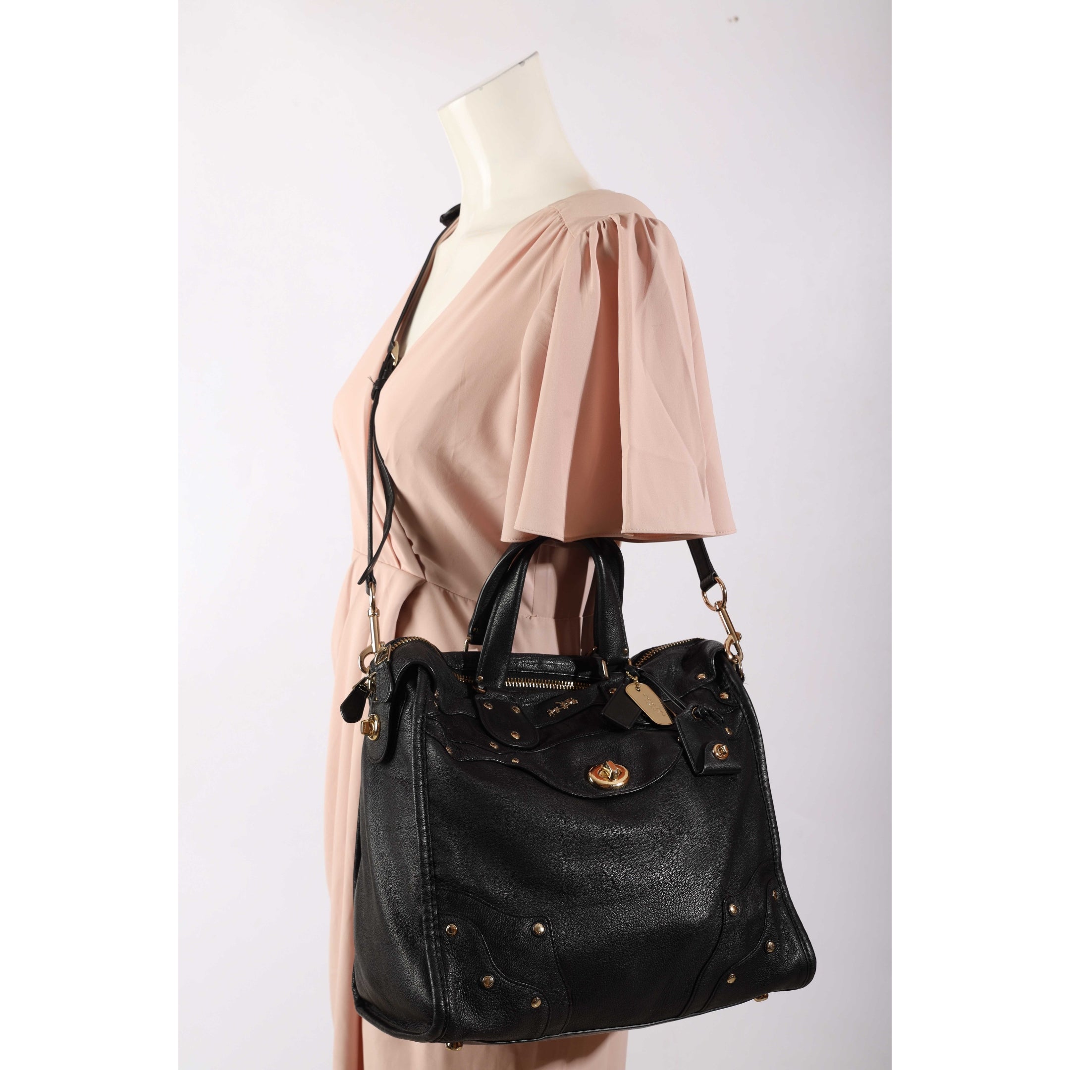 Coach Rhyder 33 Black Convertible Satchel