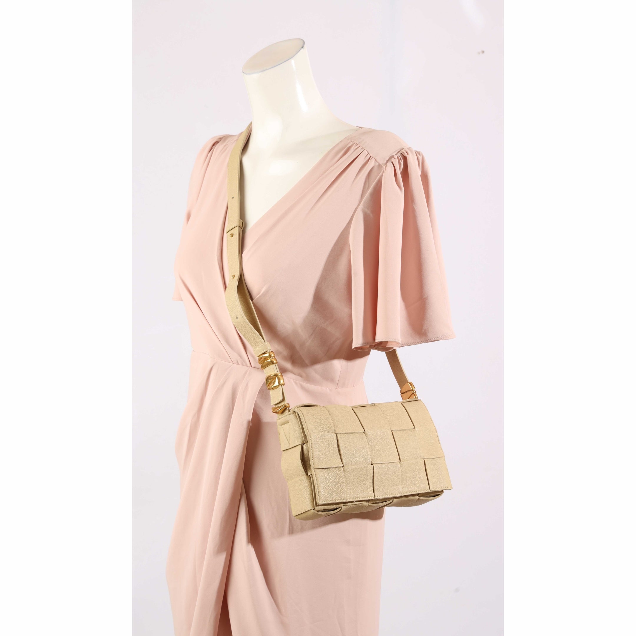Bottega Veneta Beige Intrecciato Cassette Crossbody Bag