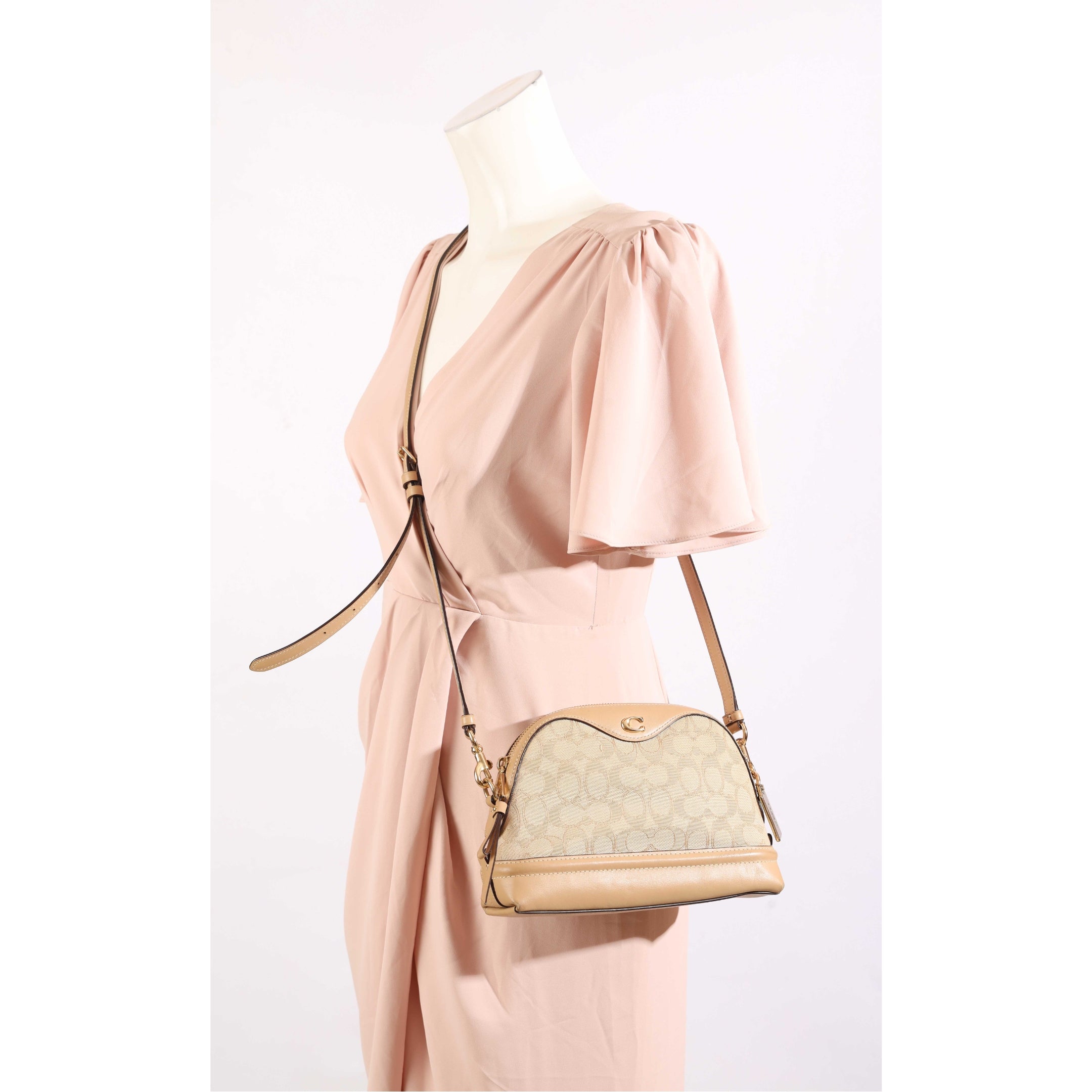 Coach Ivie Beige Dome Crossbody Bag
