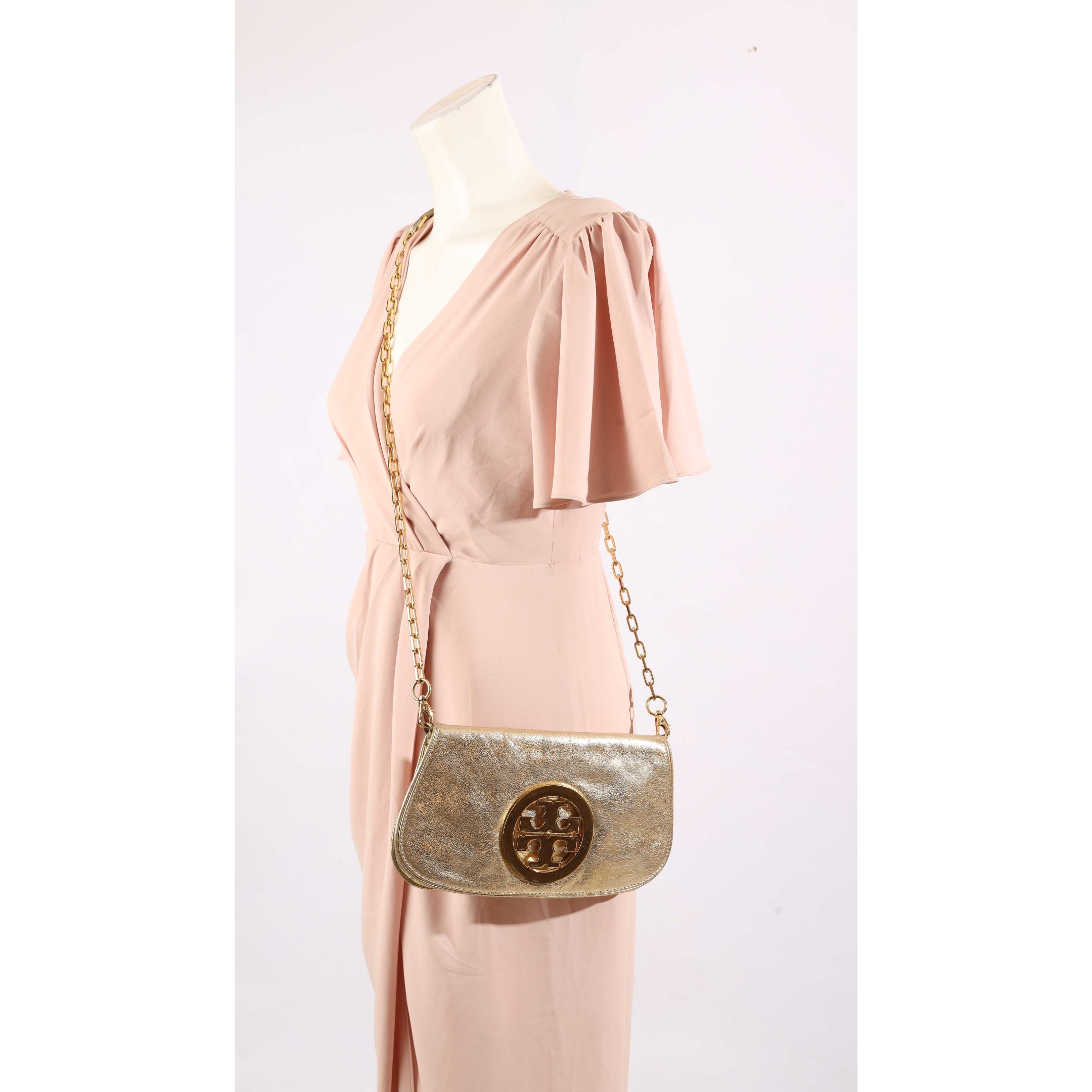 Tory Burch Metallic Gold Crossbody Bag