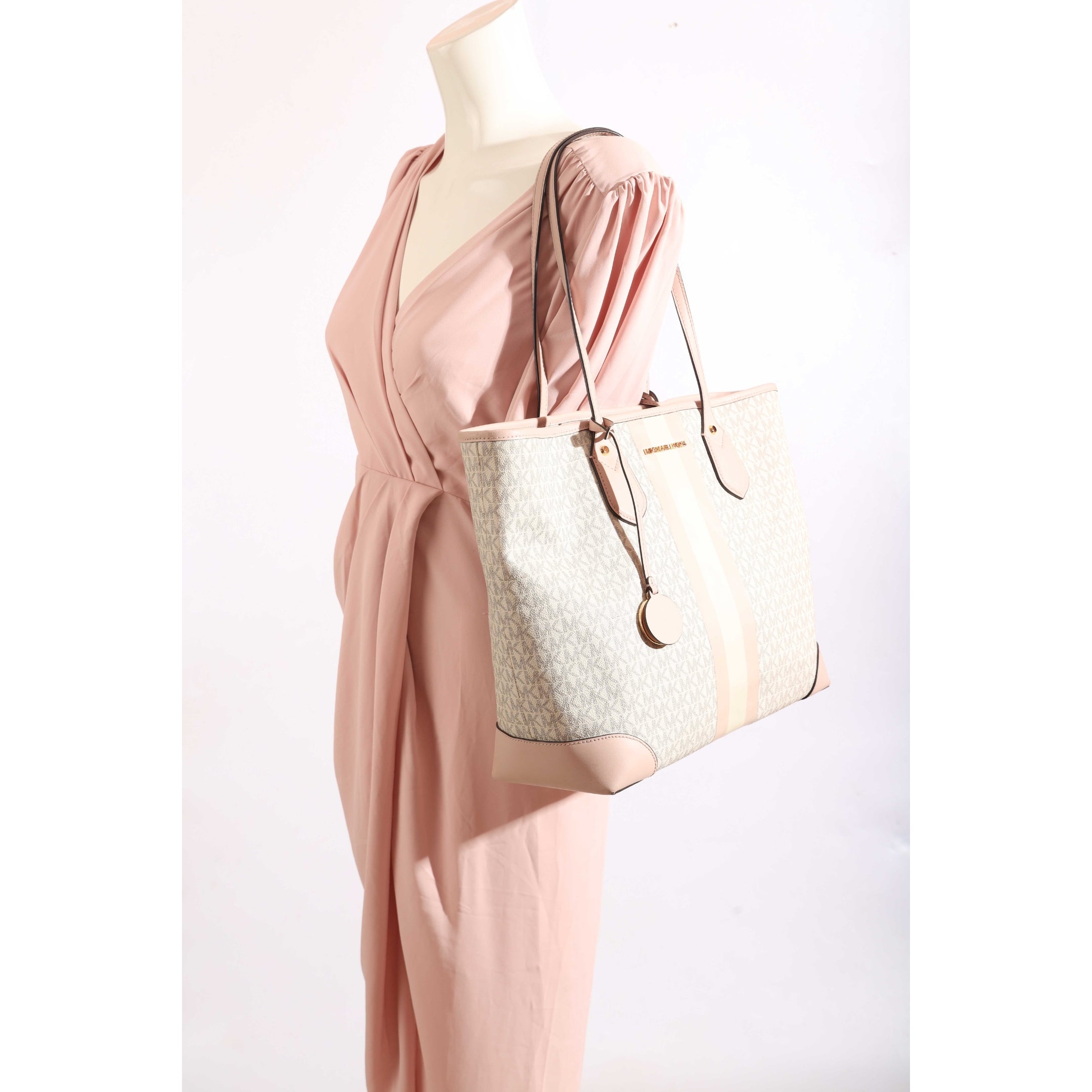 Michael Kors Eva Large Logo Stripe Tote