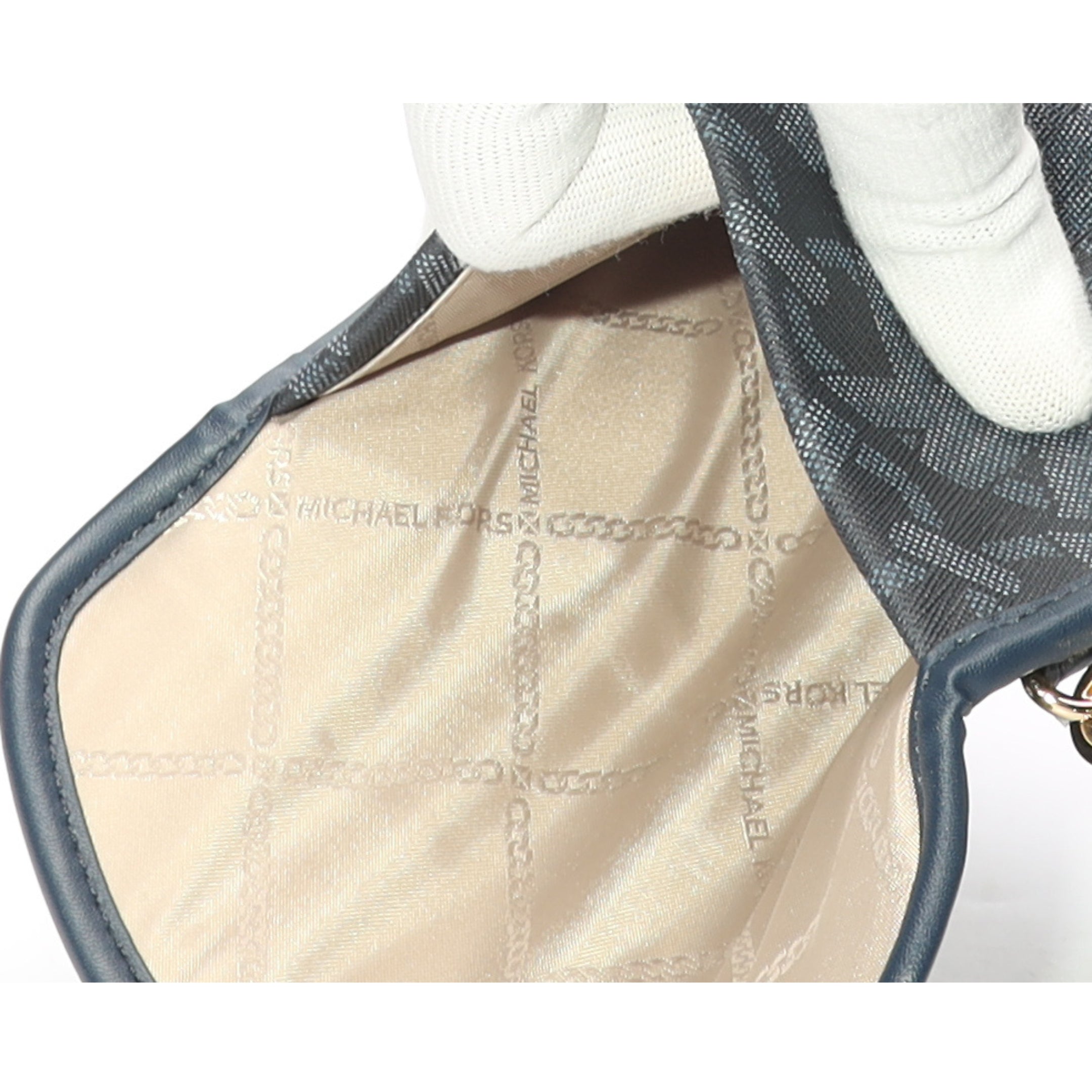 Michael Kors Navy Eliza Empire Logo Stripe Tote