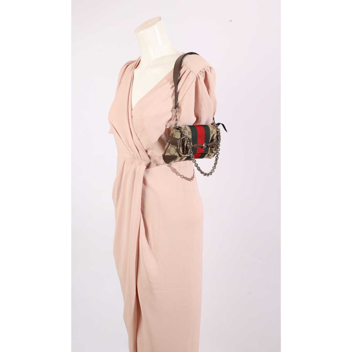 Gucci Beige Horsebit Chain Shoulder Bag