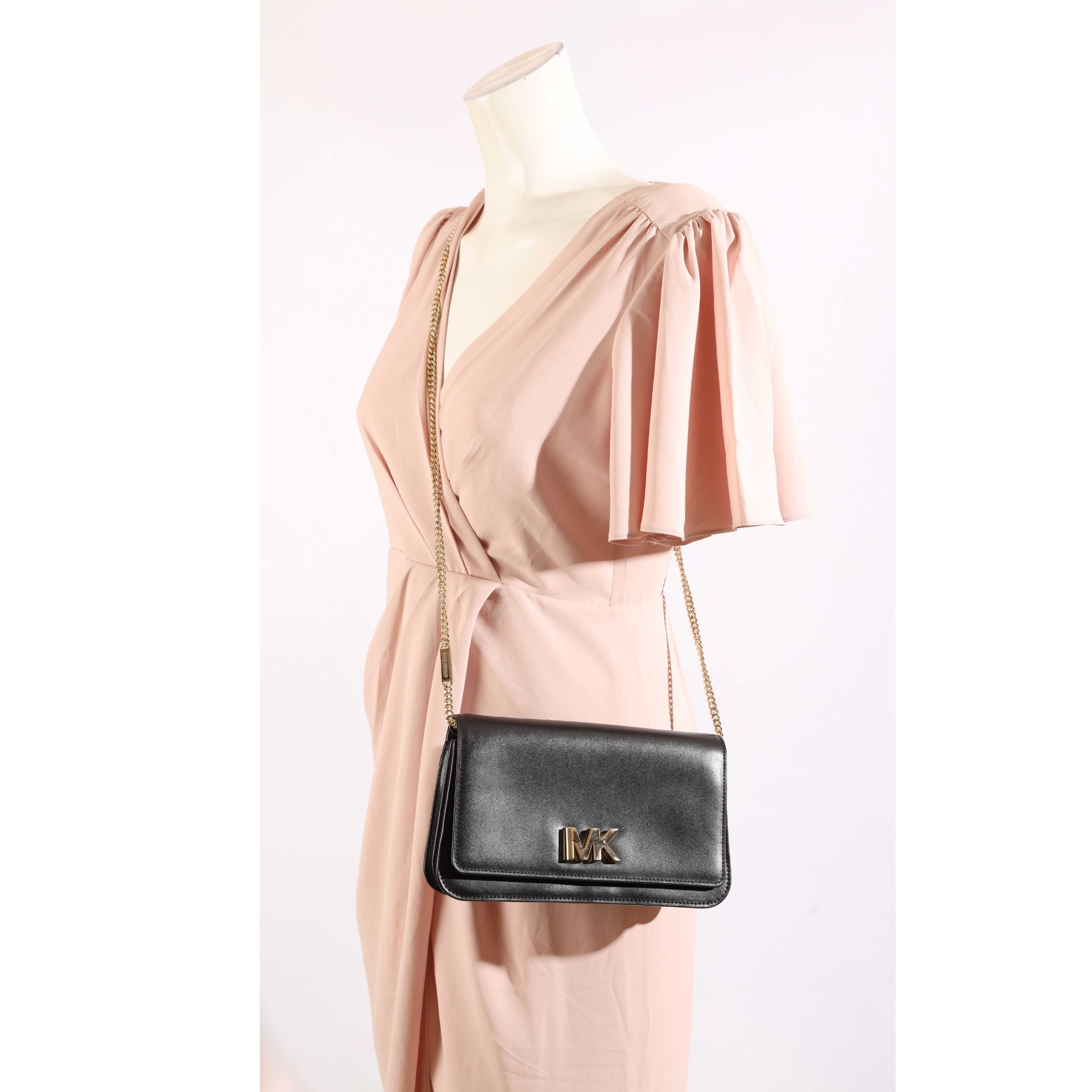 Michael Kors Black Mott Clutch Crossbody Bag