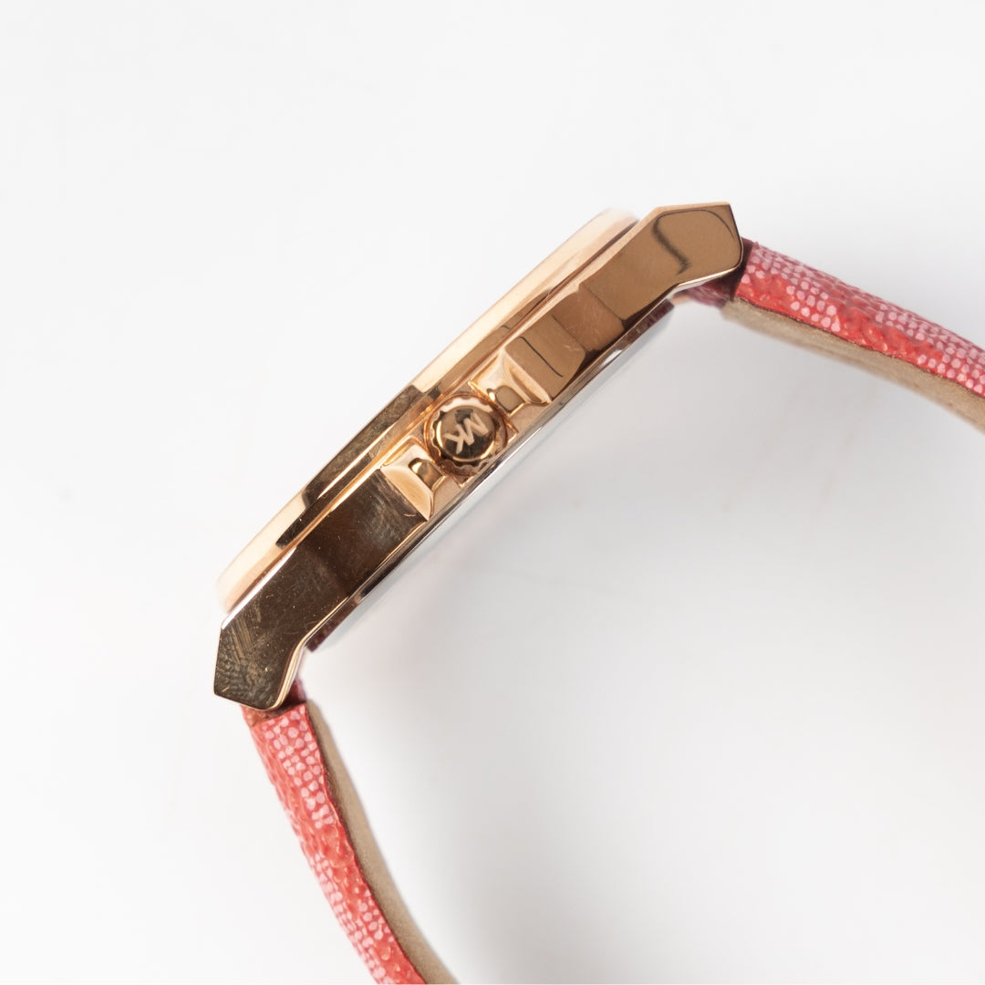 Michael Kors Lennox Pavé Gold-Tone and Logo Watch