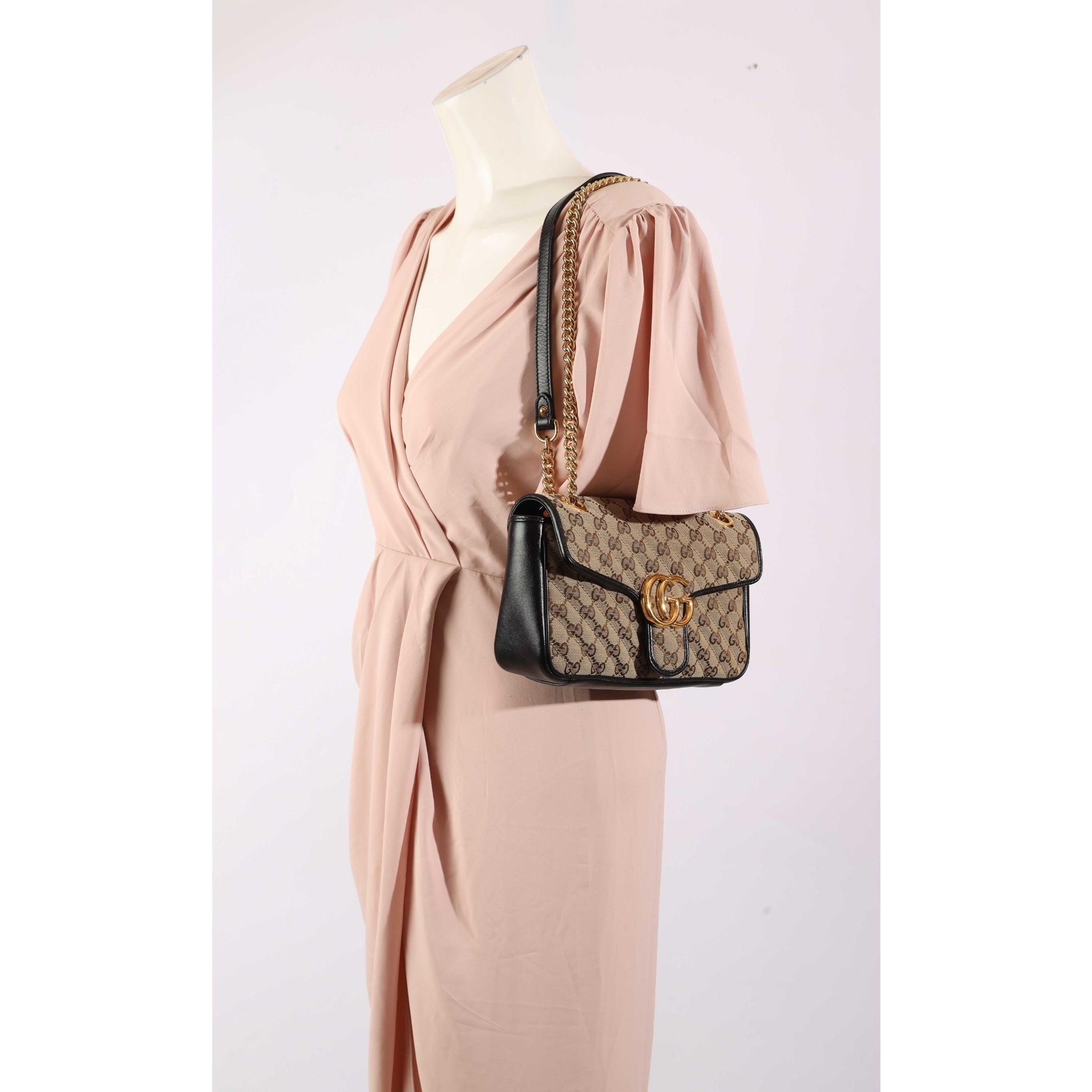 Gucci Beige GG Marmont Small Shoulder Bag