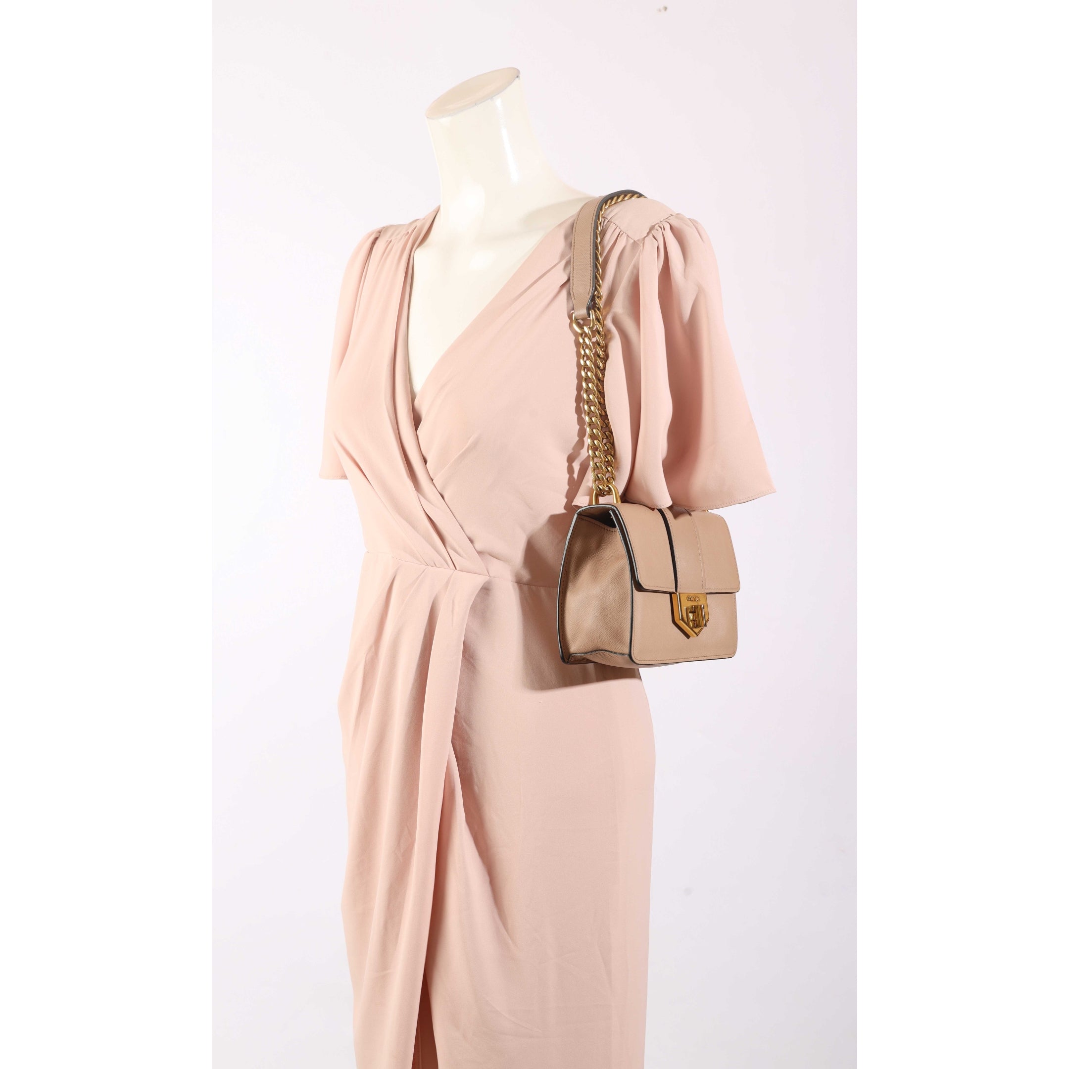 Prada Beige Flap Shoulder Bag