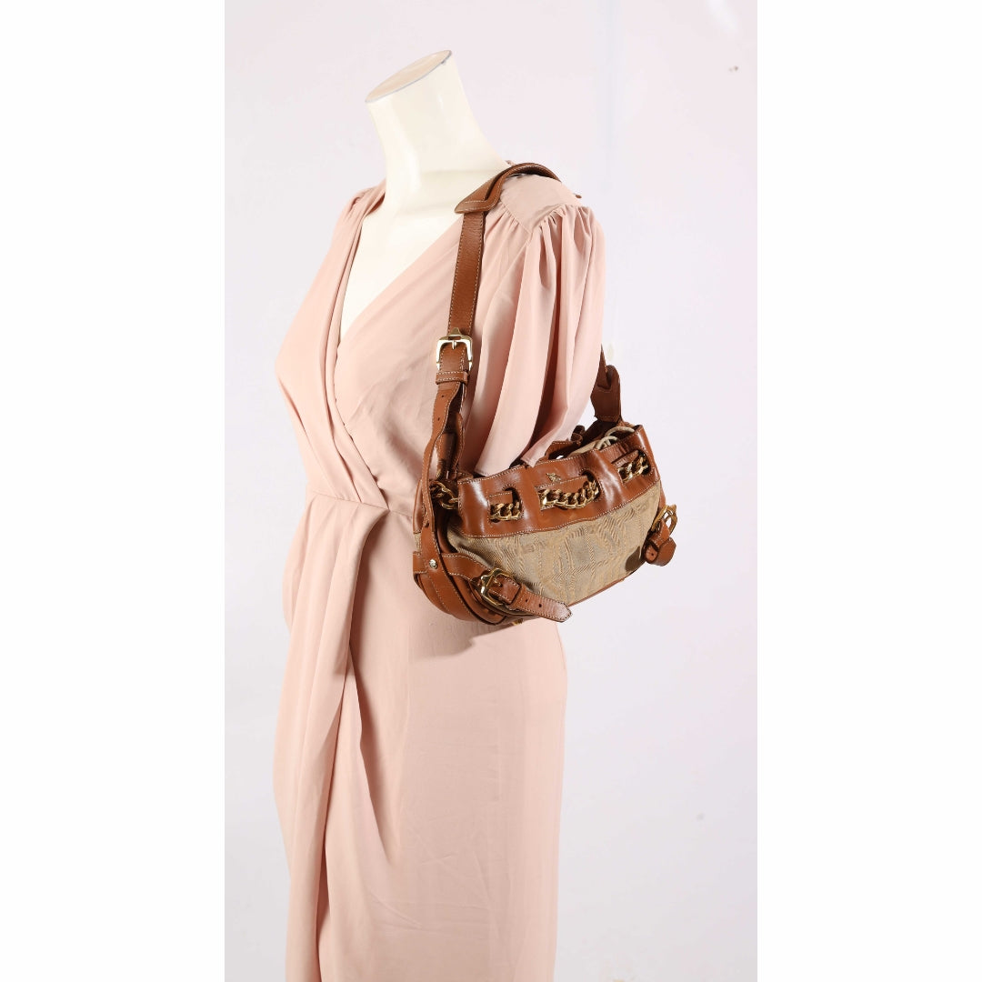 Burberry Beige/Brown Warrior Hobo Bag