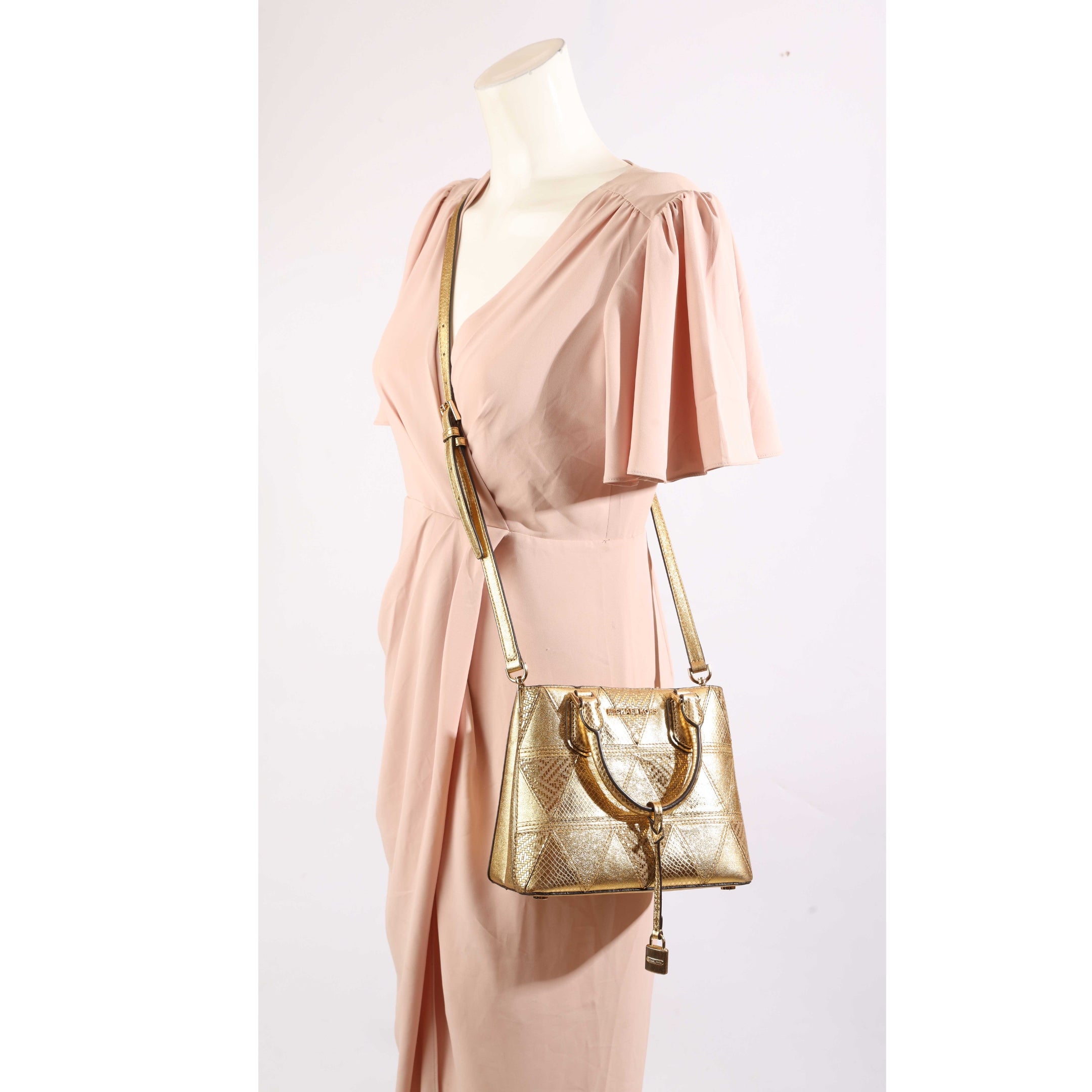 Michael Kors Mercer Metallic Convertible Satchel