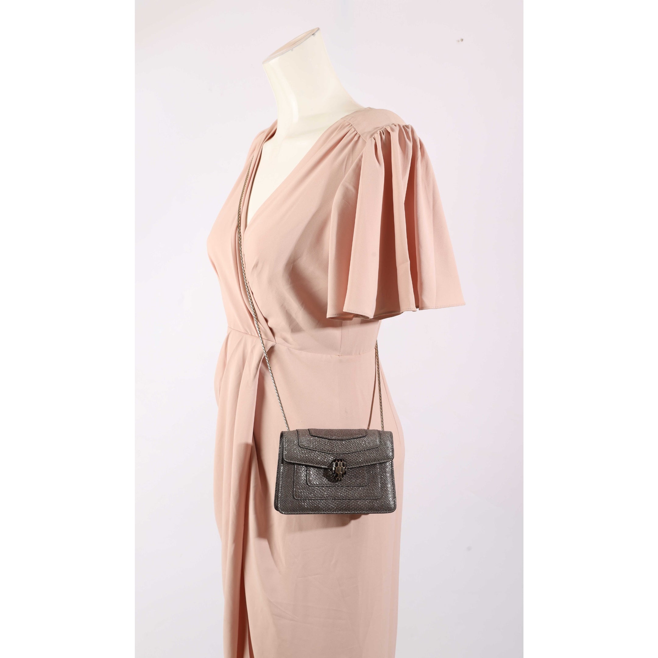Bvlgari Serpenti Forever Grey Crossbody Mini Bag
