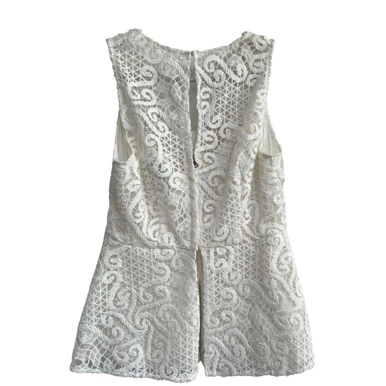 BCBG Maxazria White Lace Top