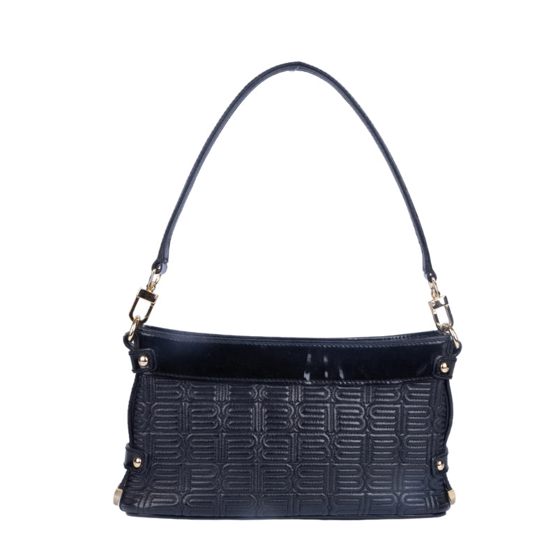 Balenciaga Logo Embossed Leather Pochette