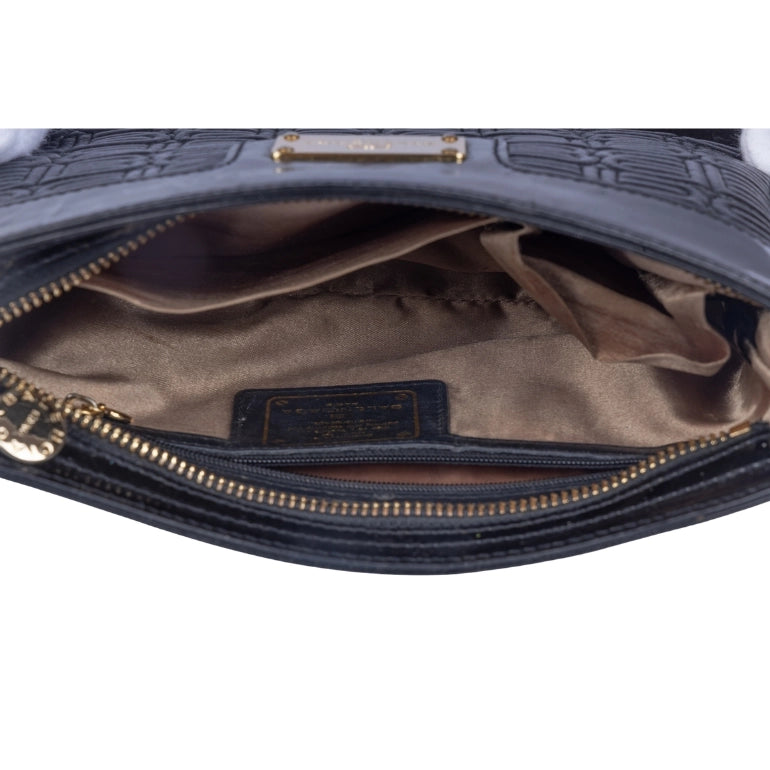 Balenciaga Logo Embossed Leather Pochette