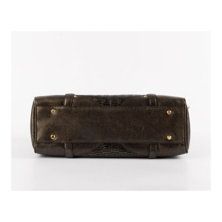 Balenciaga Logo Embossed Leather Shoulder Bag