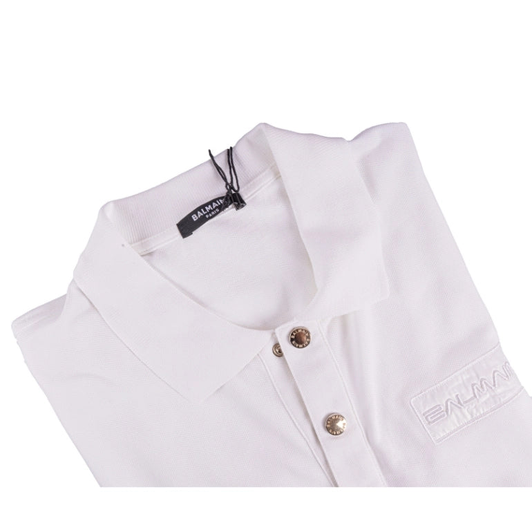 Balmain White Polo Shirt