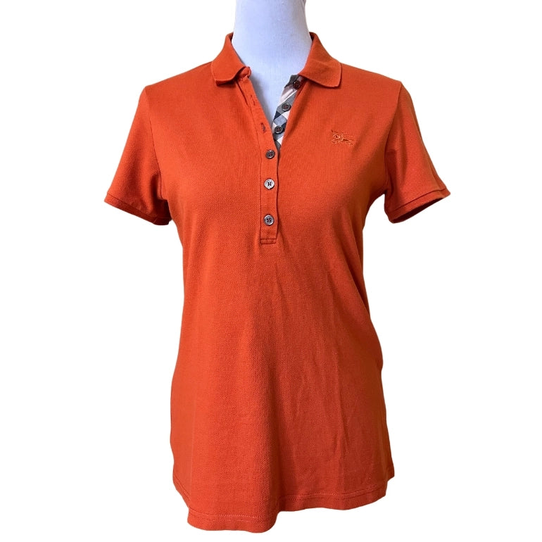 BURBERRY POLO SHIRT LARGE L ORANGE purchases WOMEN