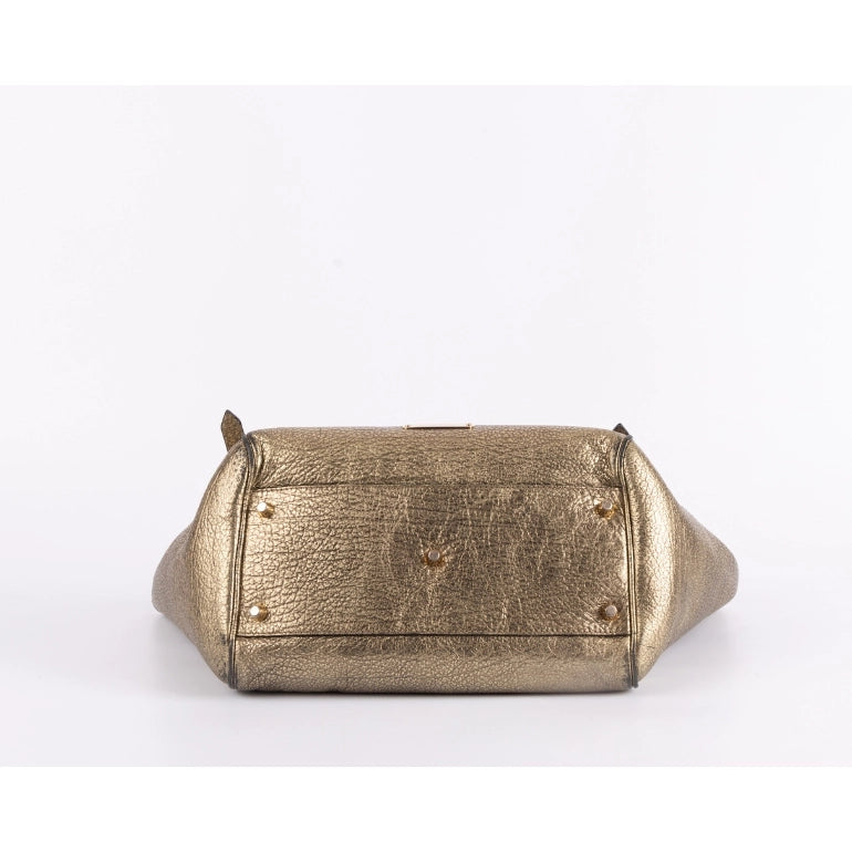 Burberry Metallic Leather Top Handle Tote