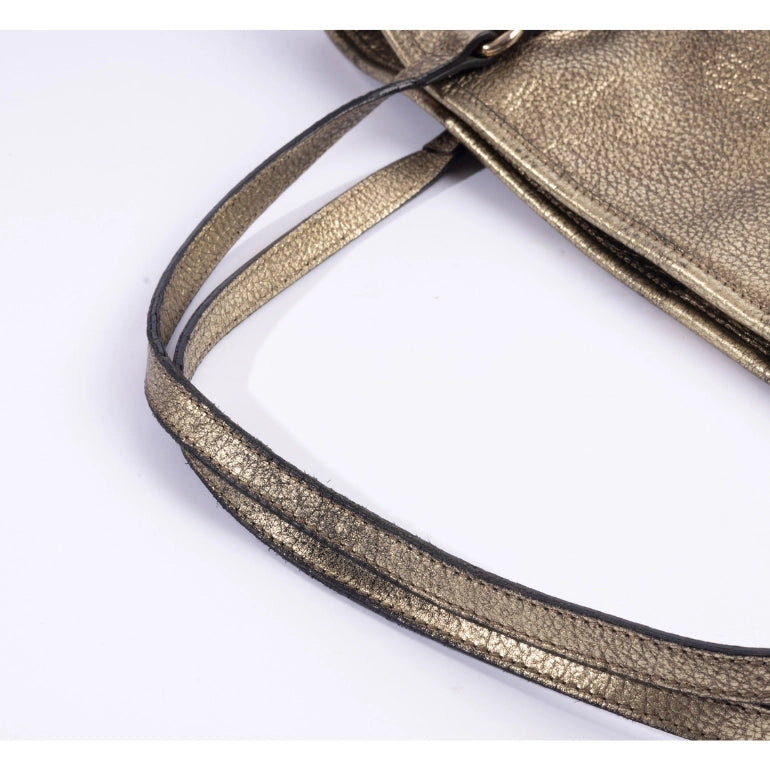 Burberry Metallic Leather Top Handle Tote