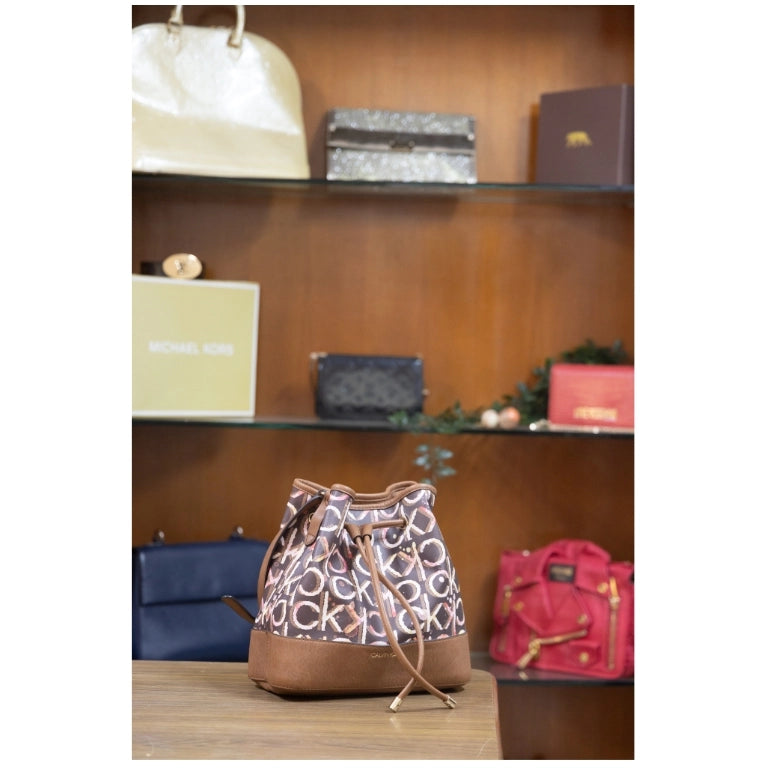 Calvin Klein Gabrianna Monogram Novelty Bucket Bag