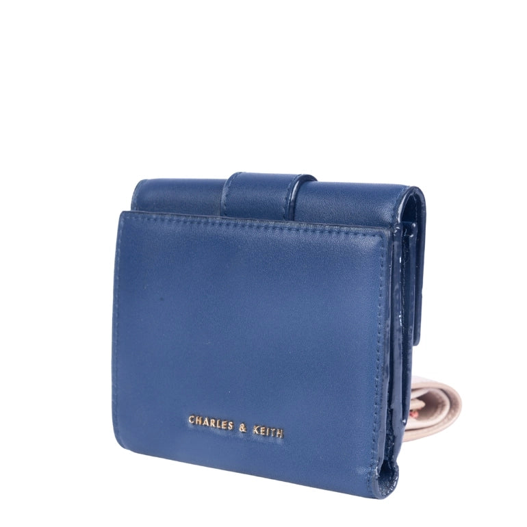 Charles & Keith Poppy Belt Buckle Strap Short Wallet