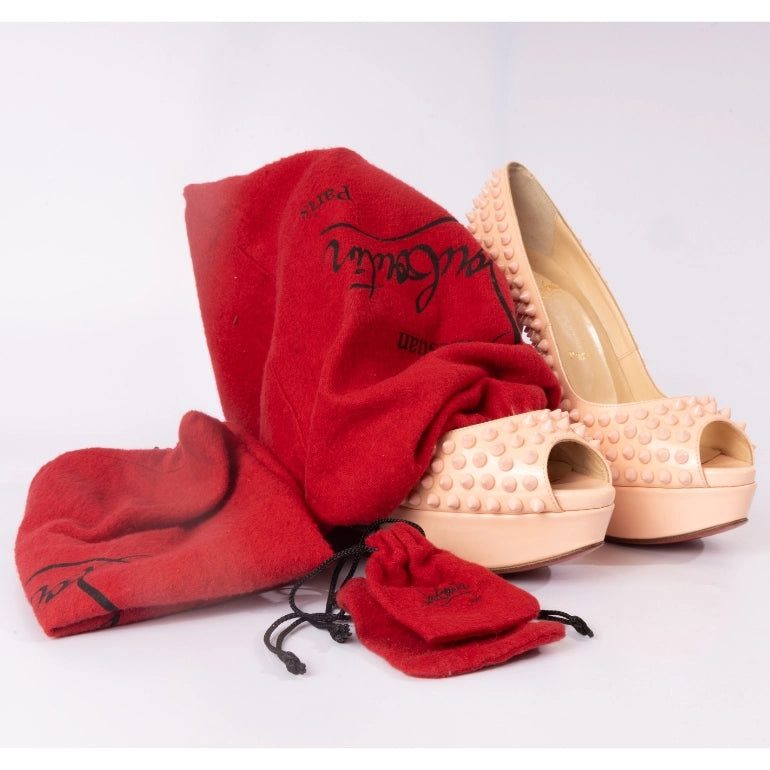 Christian Louboutin Peep Spikes Platform Pumps