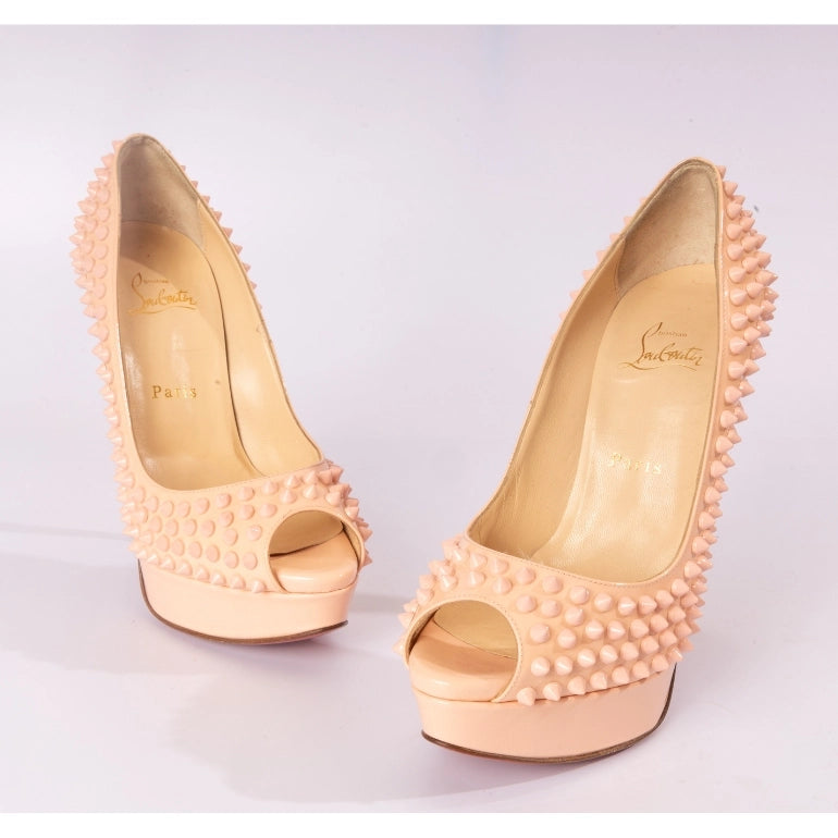 Christian Louboutin Peep Spikes Platform Pumps