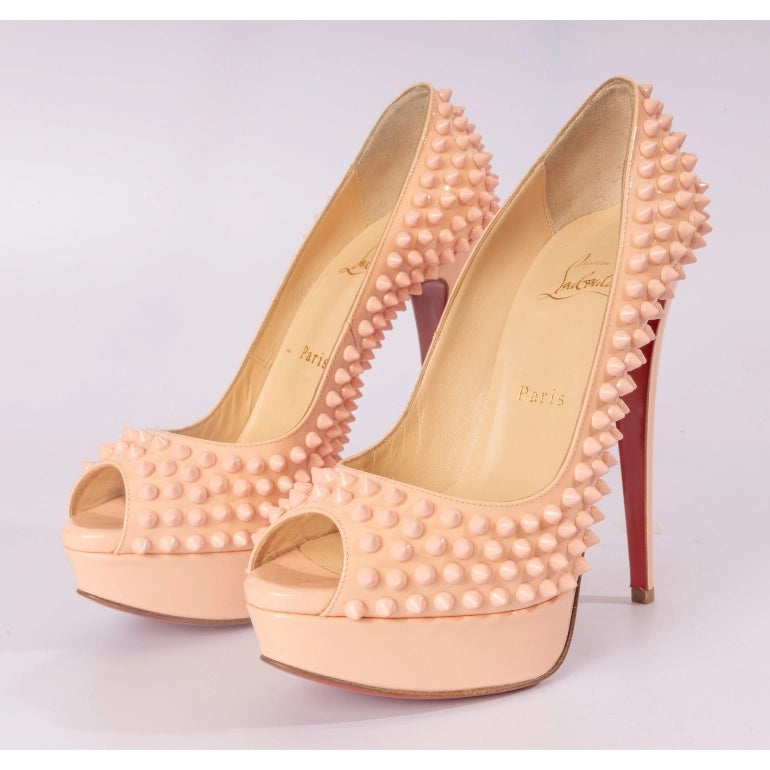Christian Louboutin Peep Spikes Platform Pumps