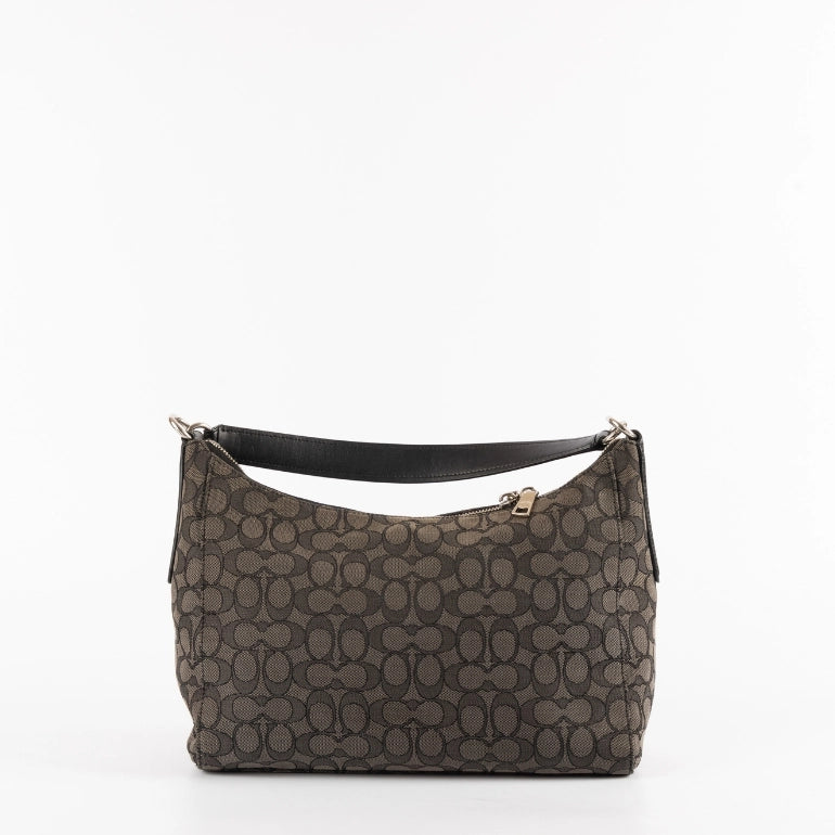 Coach Black Signature Canvas and Leather Celeste Hobo