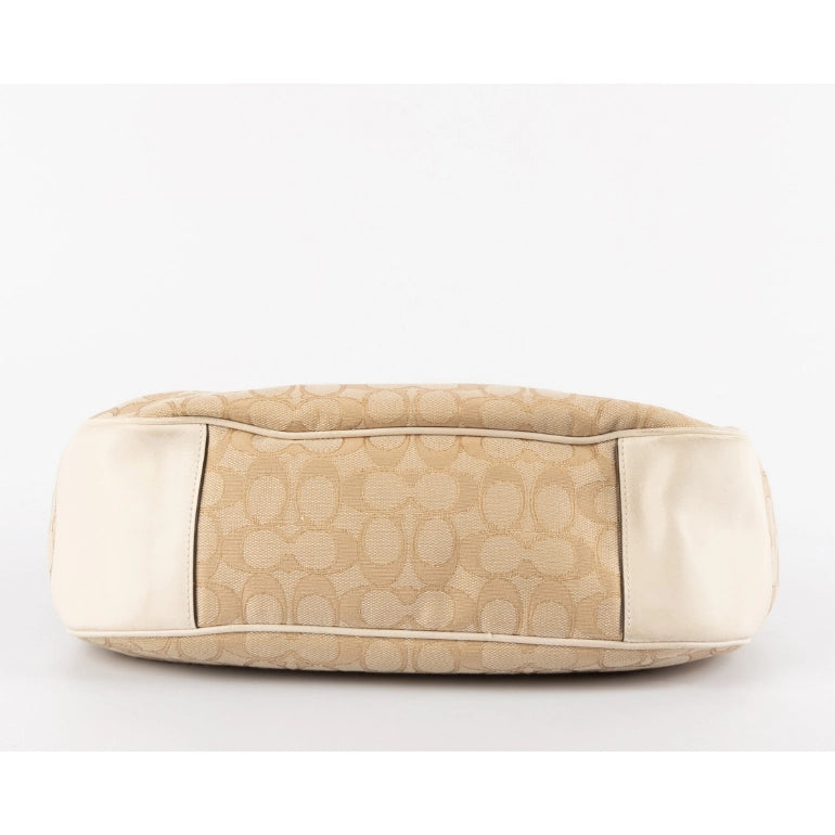 Coach Signature Canvas and Leather Zip Hobo Bag