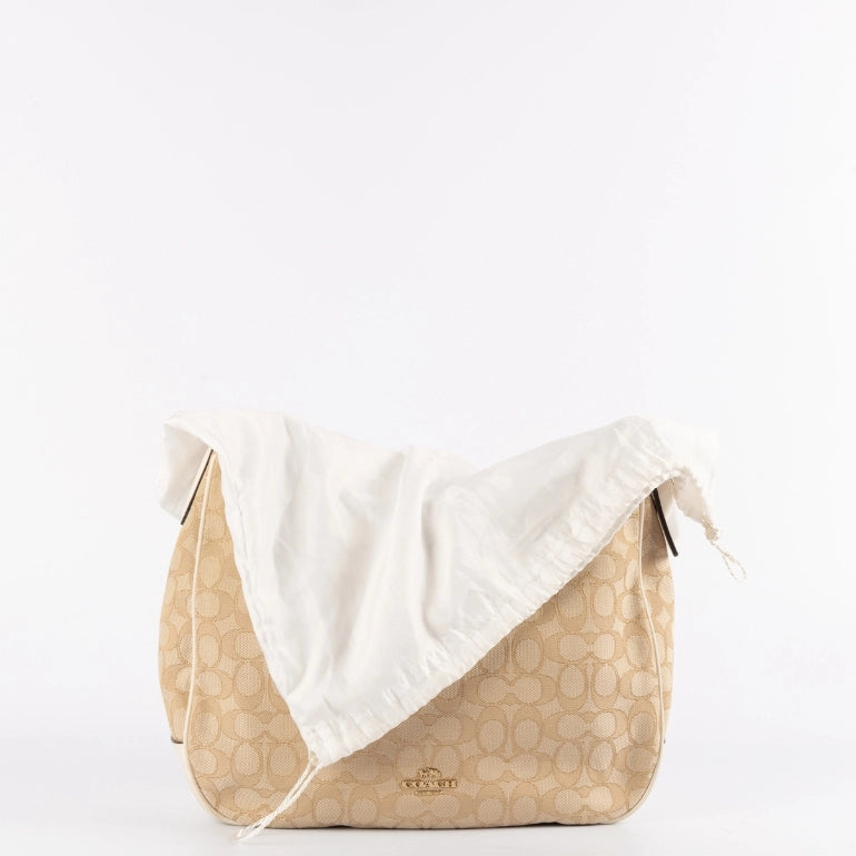 Coach Signature Canvas and Leather Zip Hobo Bag